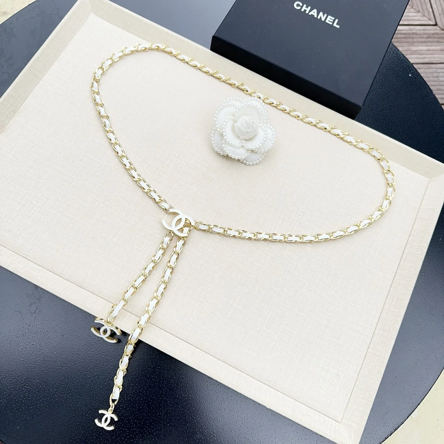 CHANEL Belts Lambskin Metal (White-Gold) 180202607050137