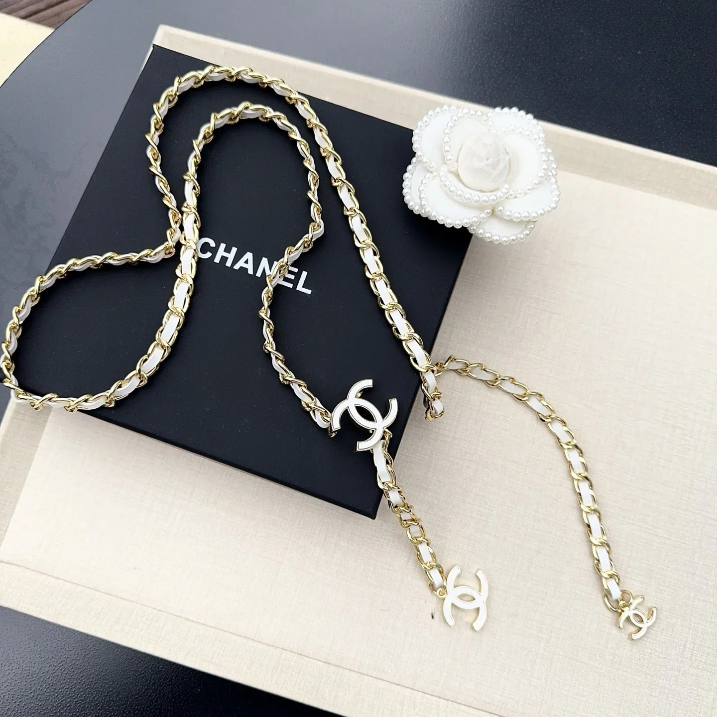 Alternative view of CHANEL Belts Lambskin Metal (White-Gold) 180202607050137