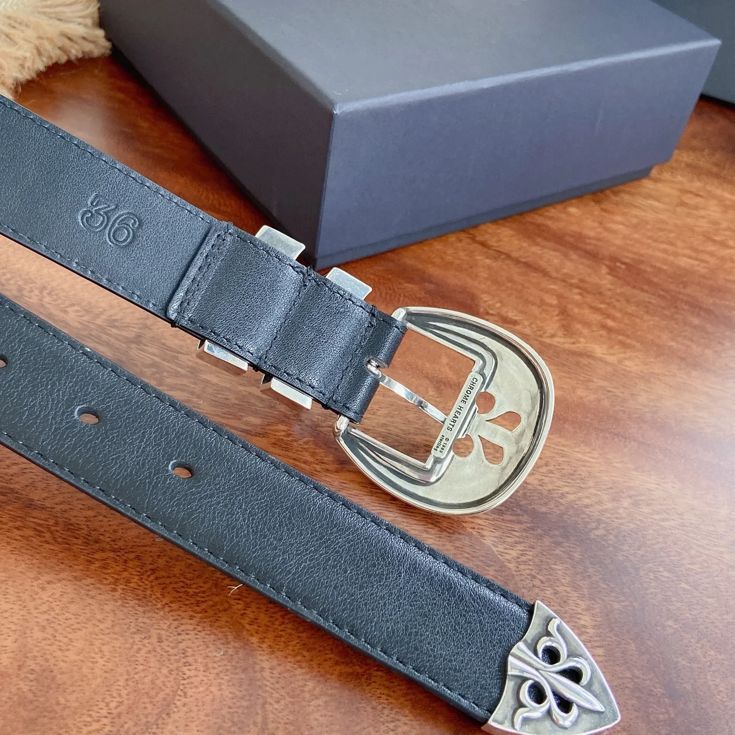 CHROME HEARTS Belts Oil Wax Leather 3.0cm Width 300202607050835 - Image 4