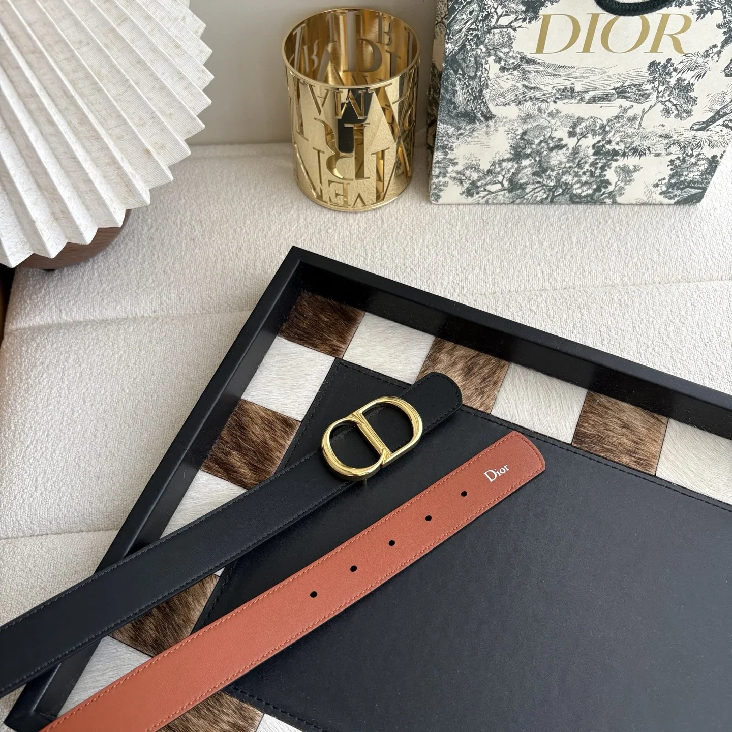 DIOR Belts Calf Leather (Black-Brown) 160202607050227