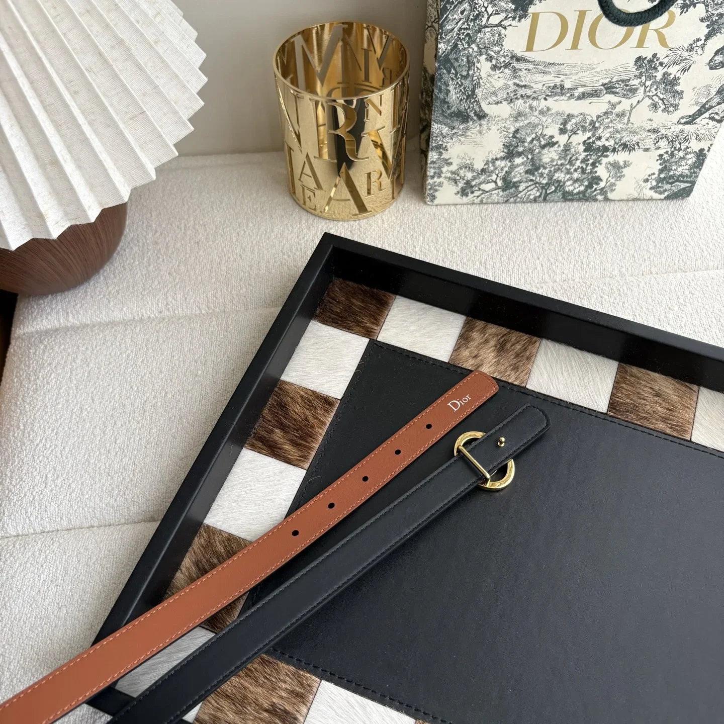 Alternative view of DIOR Belts Calf Leather (Brown-Black) 2.0cm Width 160202607050184