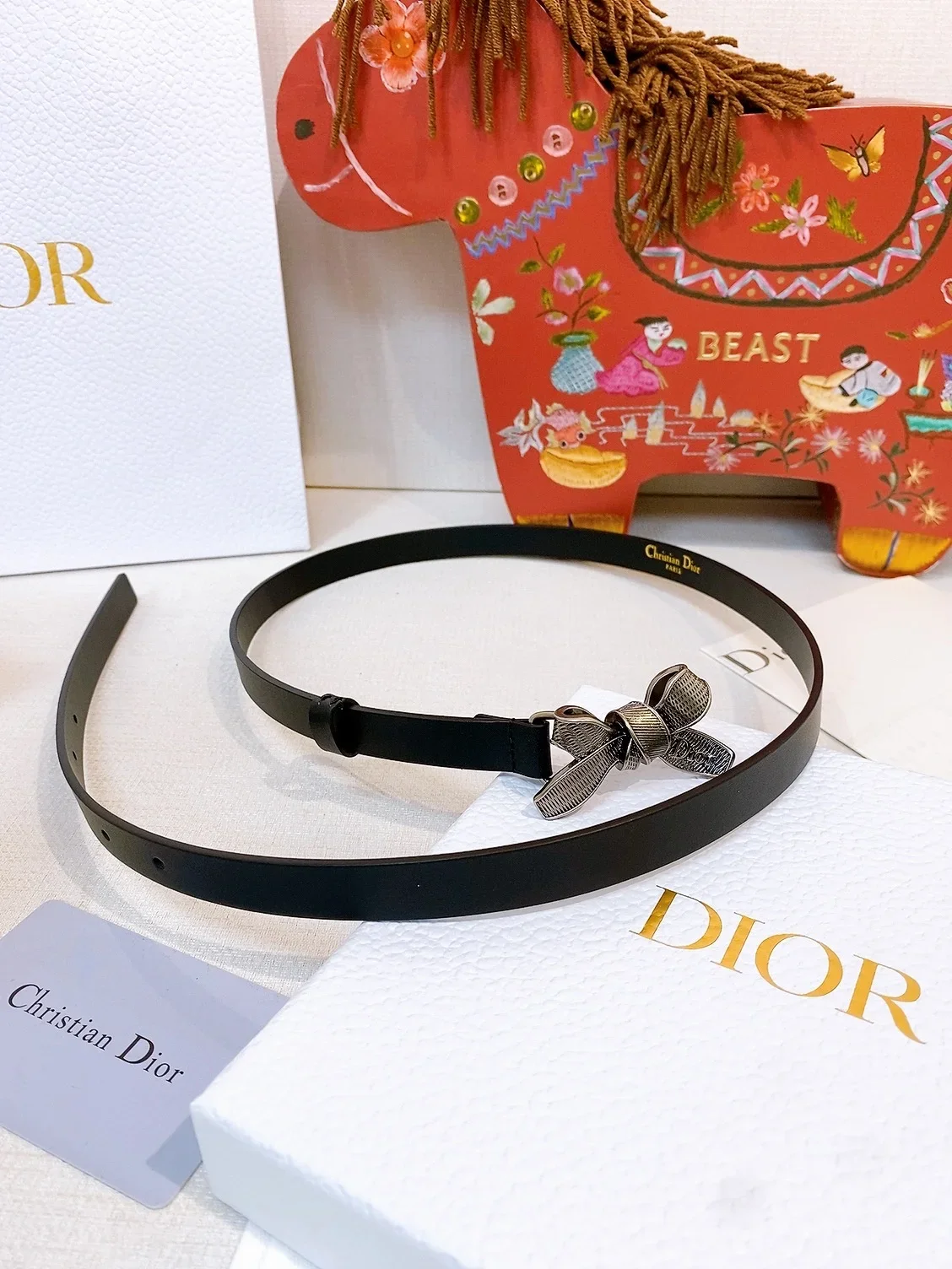 DIOR Belts Calfskin (Black) 1.5cm Width 160202607050225