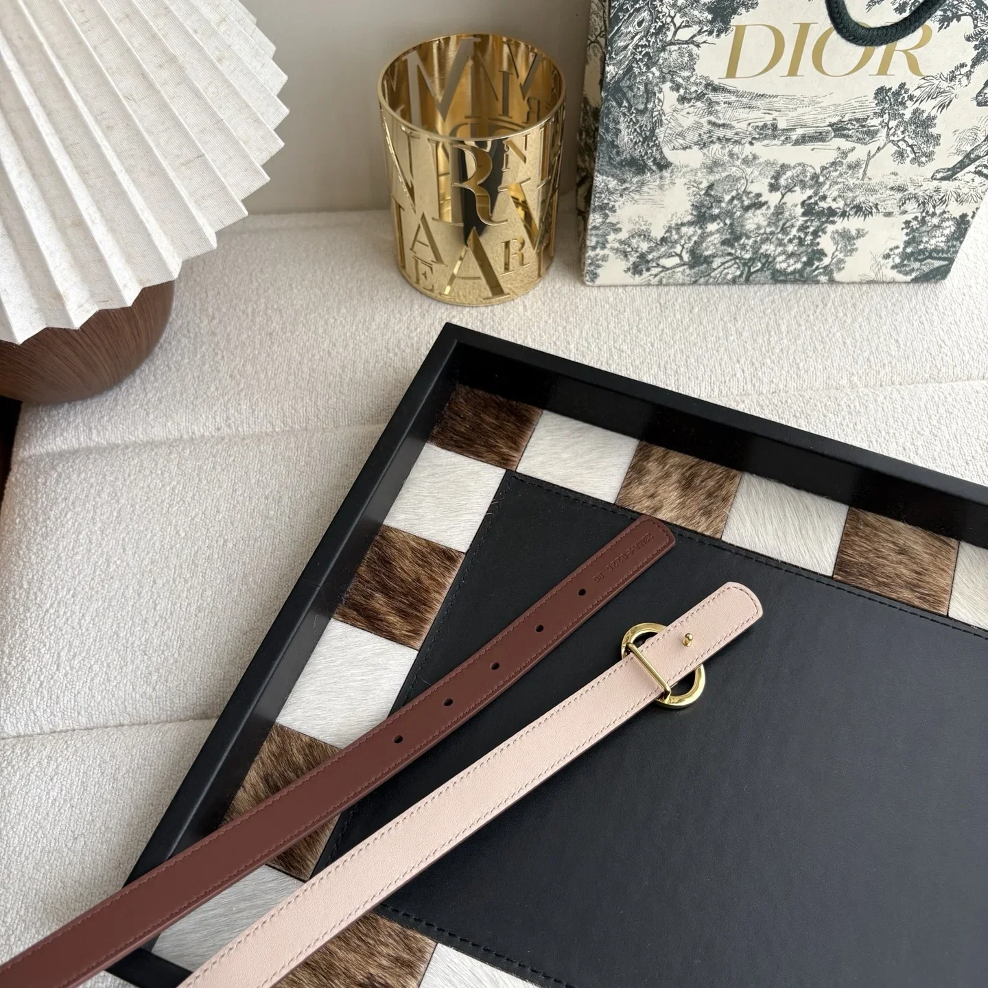 Alternative view of DIOR Belts Calfskin (Brown-Pink) 2.0cm Width 160202607050185