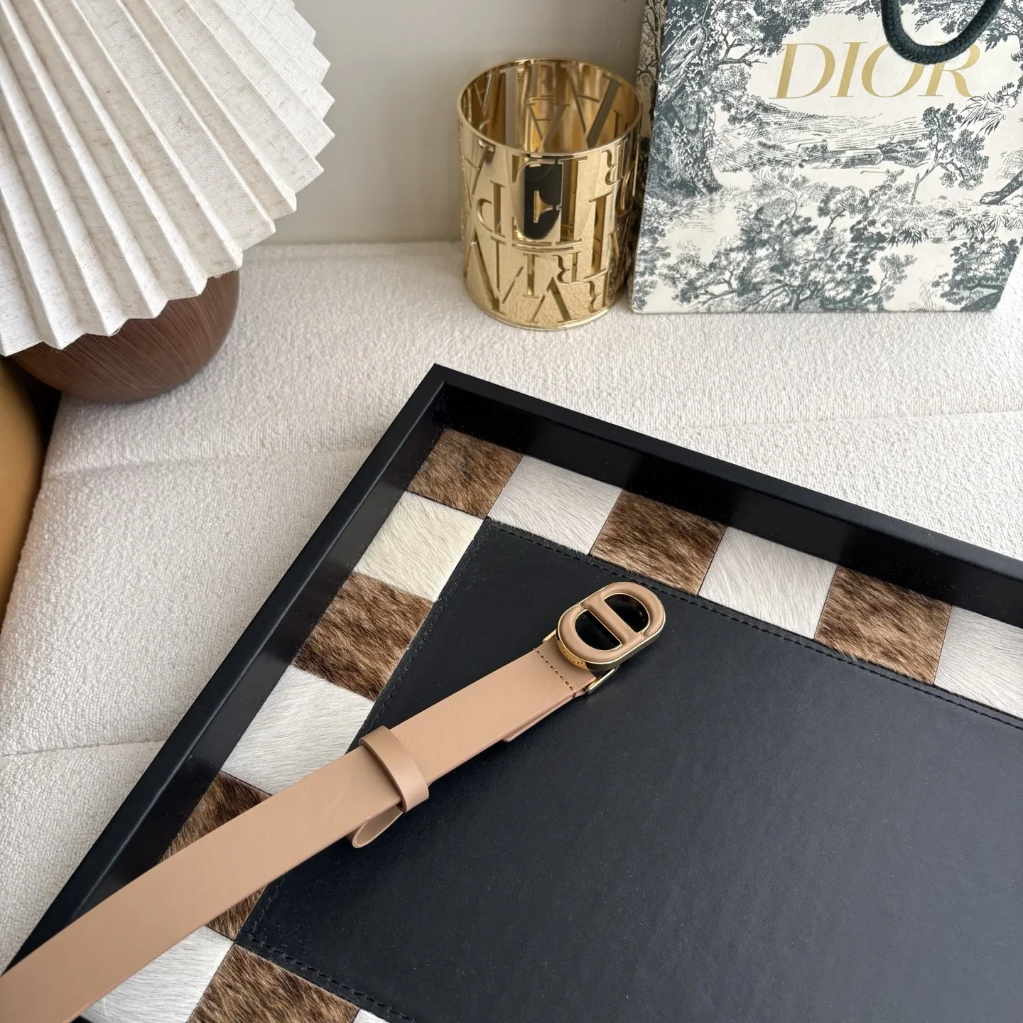 DIOR Belts Calfskin Leather (Beige) 2.5cm Width 160202607050221