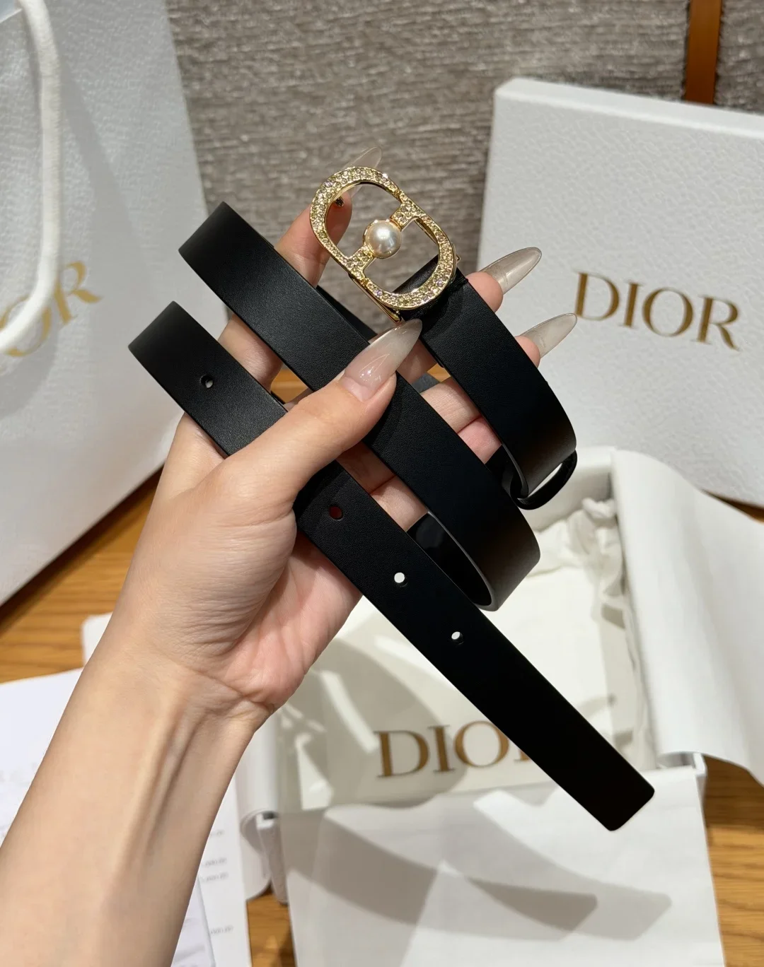Alternative view of DIOR Belts Calfskin Leather (Black) 2.0cm Width 170202607050228