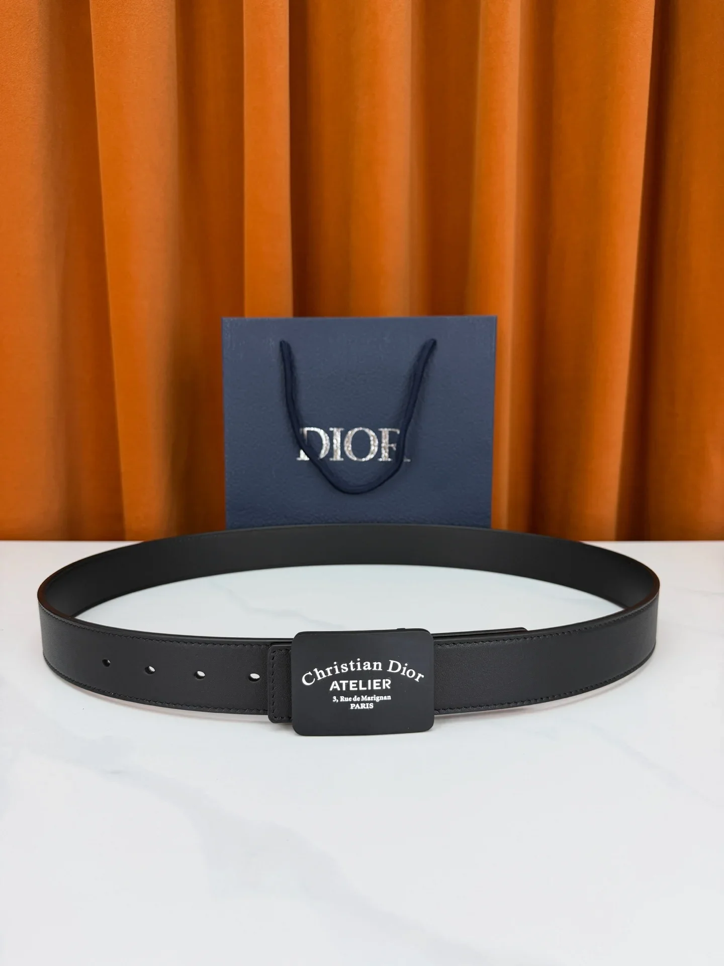 DIOR Belts Calfskin Leather (Black) 3.5cm Width 160202607050224