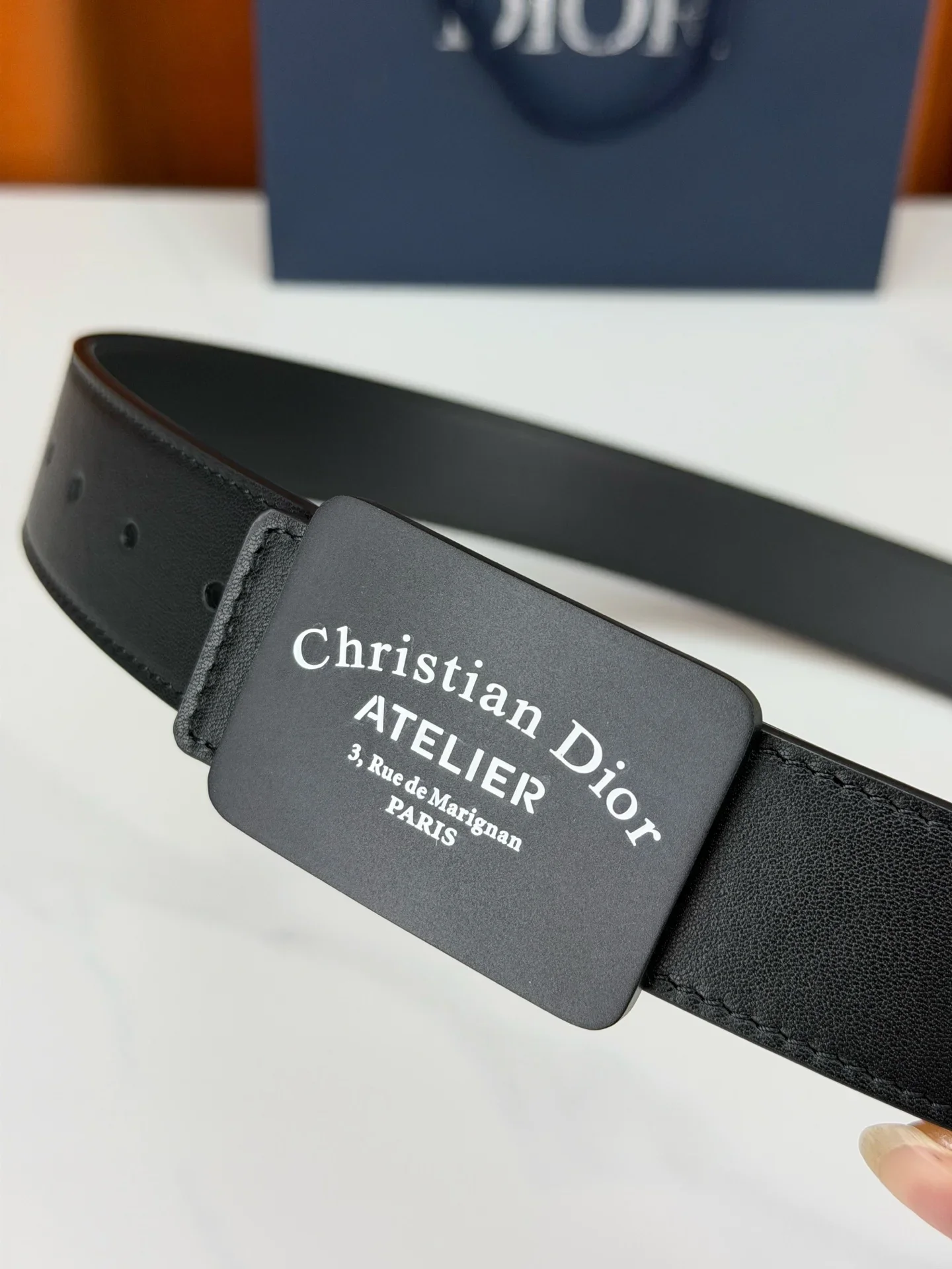 Alternative view of DIOR Belts Calfskin Leather (Black) 3.5cm Width 160202607050224