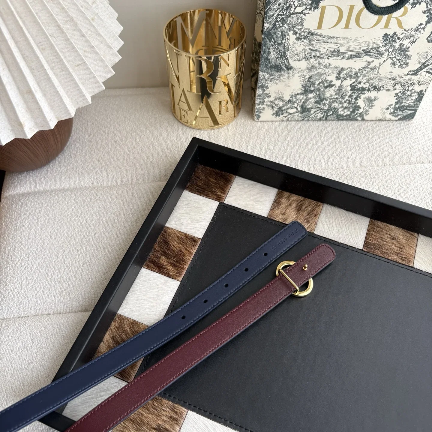 Alternative view of DIOR Belts Calfskin Leather (Blue-Burgundy) 2.0cm Width 160202607050194