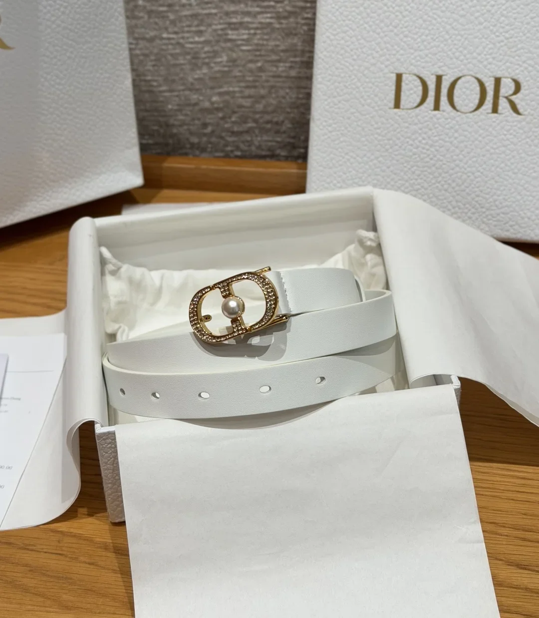 DIOR Belts Calfskin Leather (White) 2.0cm Width 170202607050251