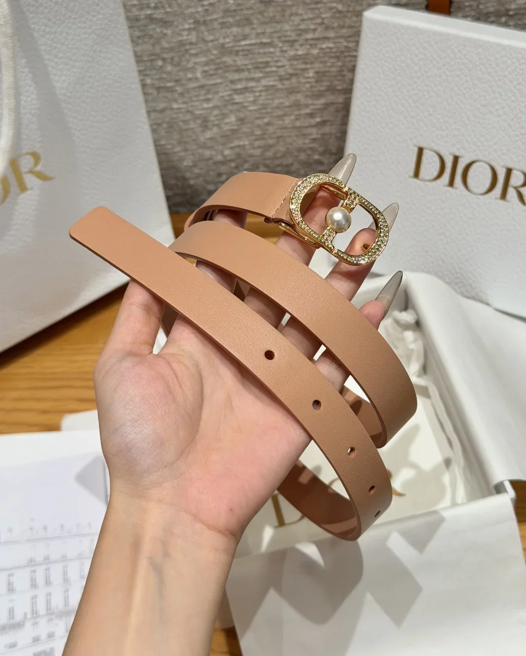 Alternative view of DIOR Belts Calfskin (Pink) 2.0cm Width 170202607050249