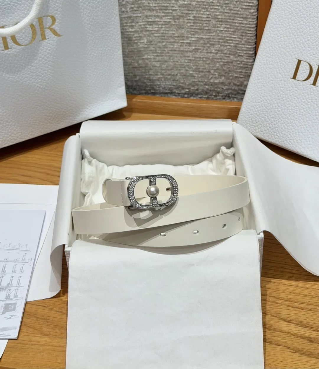 DIOR Belts Calfskin (White) 2.0cm Width 170202607050190