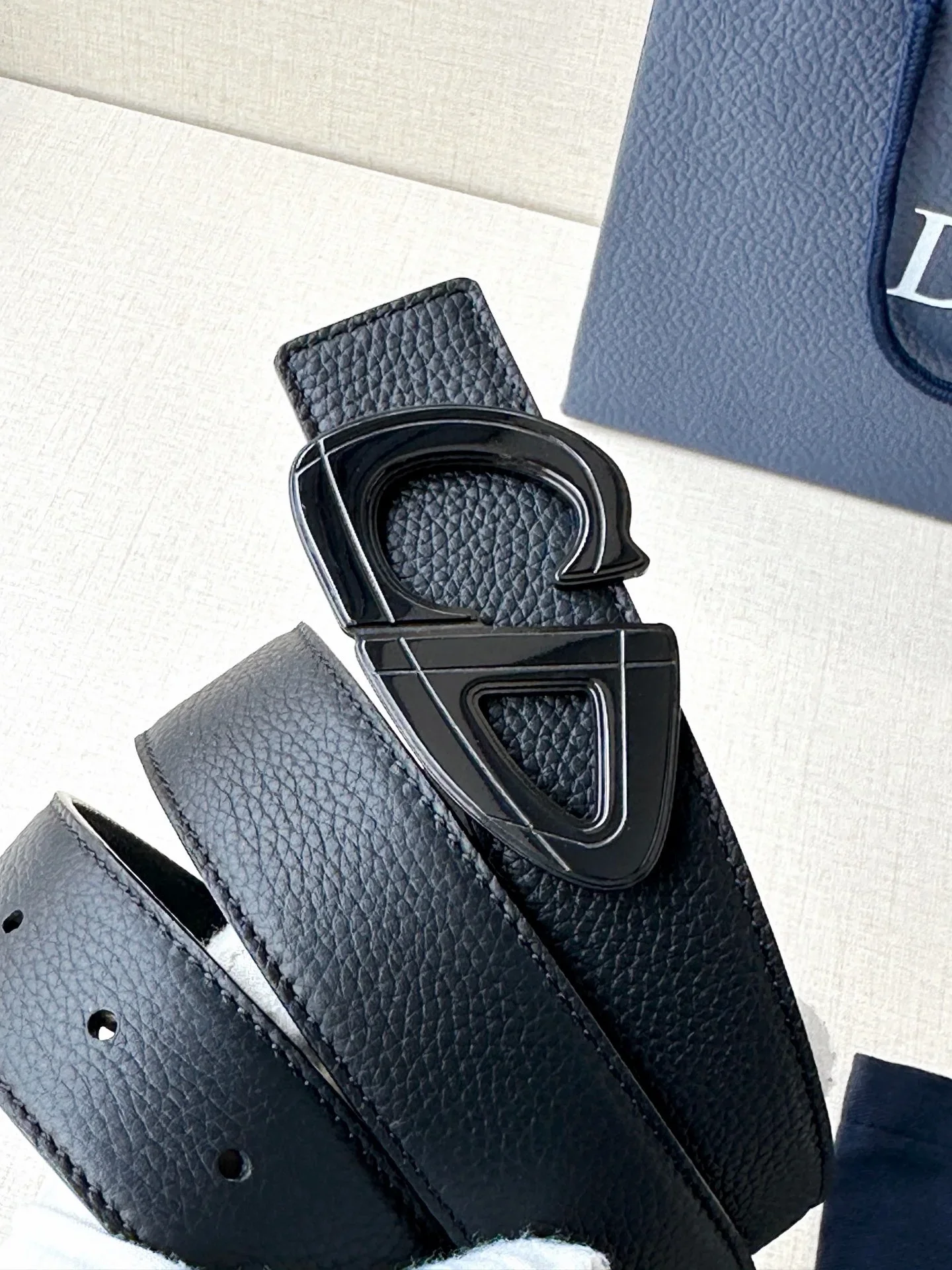 Alternative view of DIOR Belts Grained Leather-Metal (Black) 3.5cm Width 160202607050211