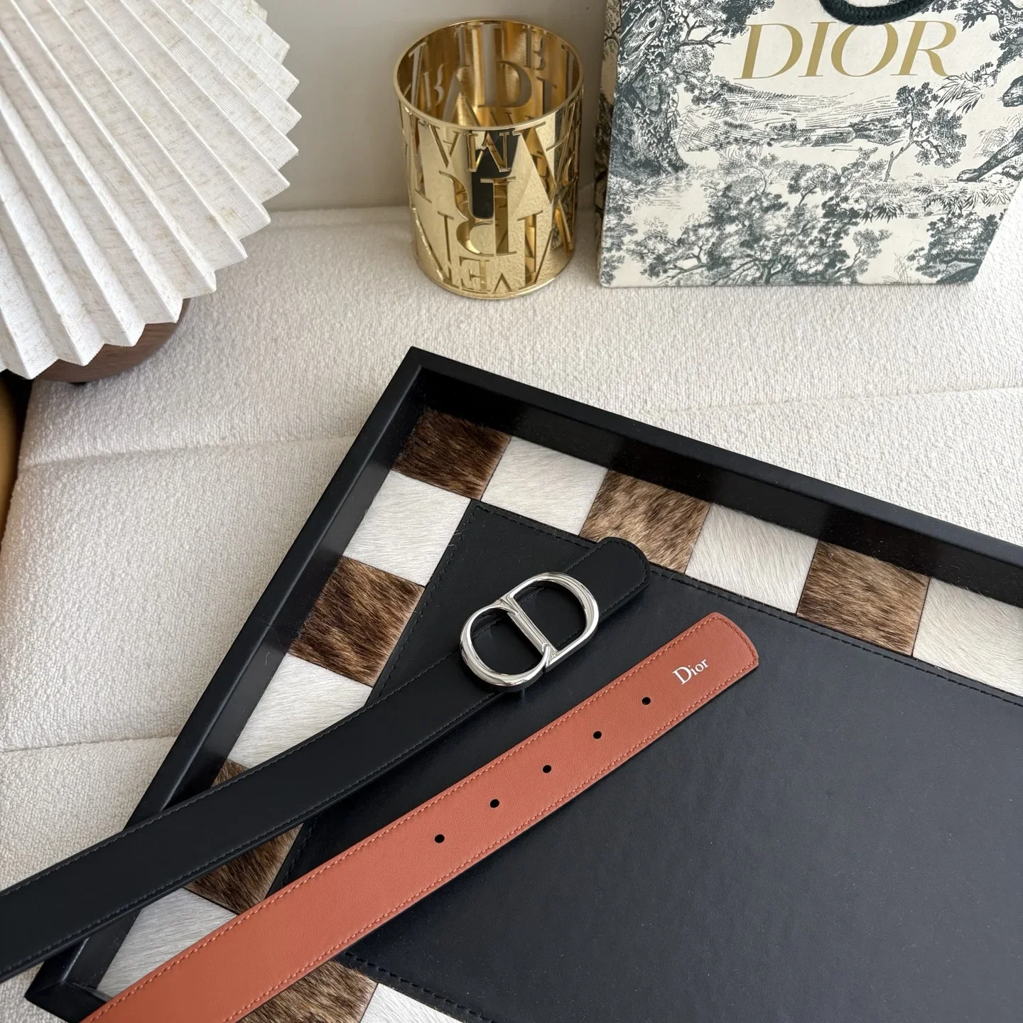 DIOR Belts Smooth Calfskin (Black-Brown) 160202607050226