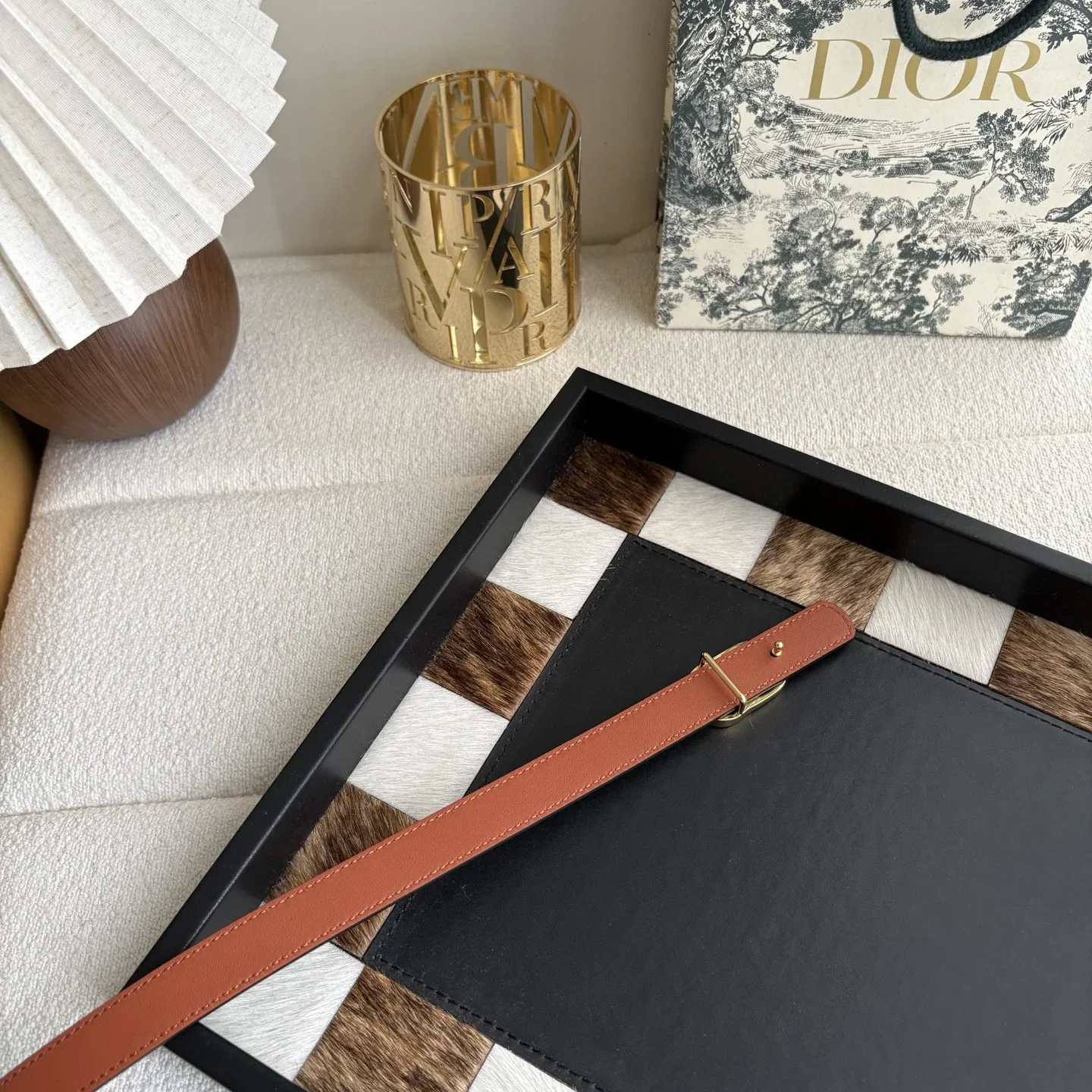 Alternative view of DIOR Belts Smooth Calfskin (Black-Brown-White-Gold) 150202607050181