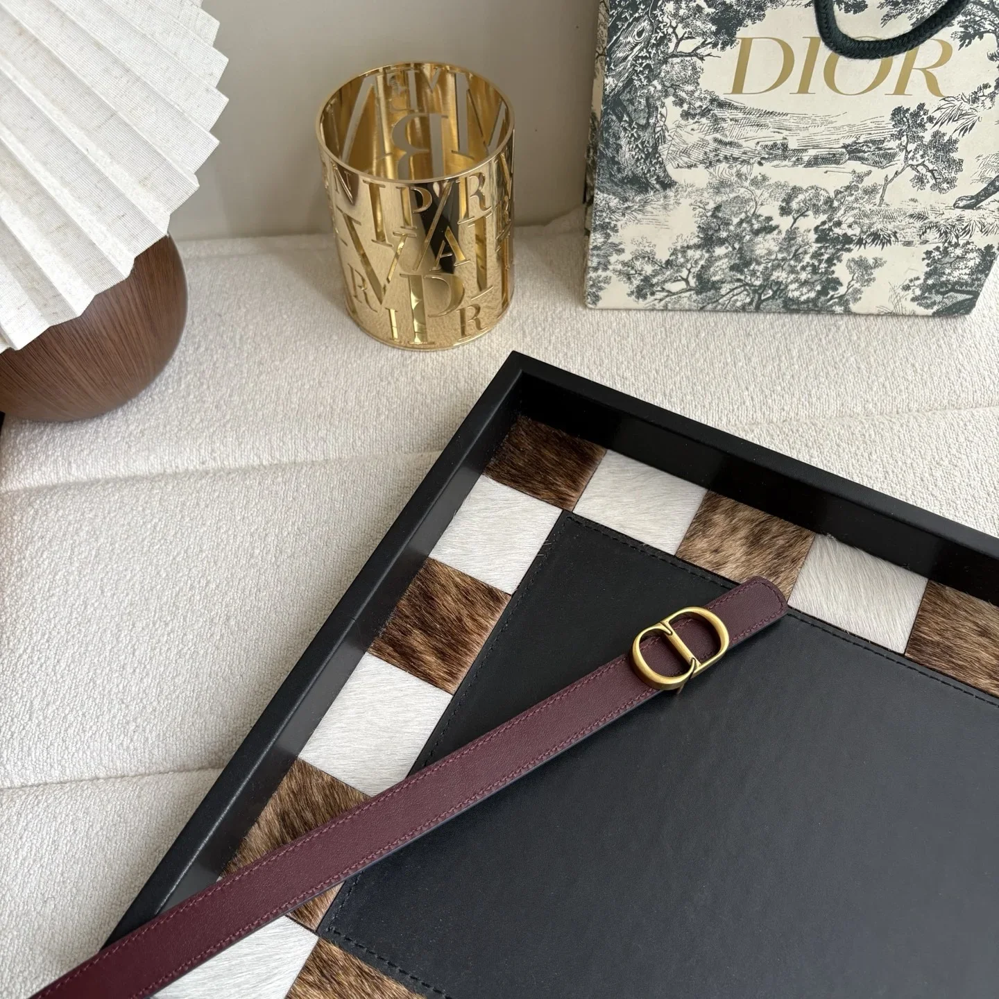 DIOR Belts Smooth Calfskin (Burgundy) 150202607050186