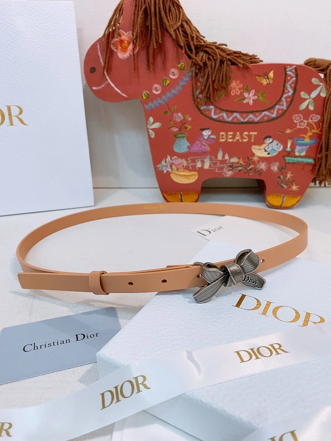 DIOR Belts Smooth Calfskin (Nude) 1.5cm Width 160202607050220