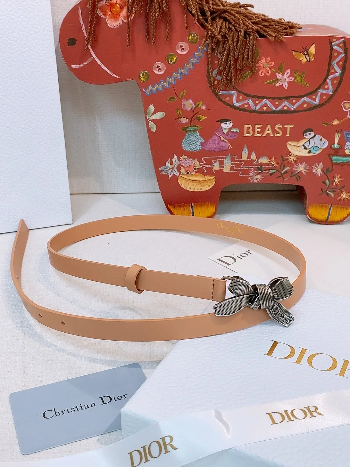 Alternative view of DIOR Belts Smooth Calfskin (Nude) 1.5cm Width 160202607050220