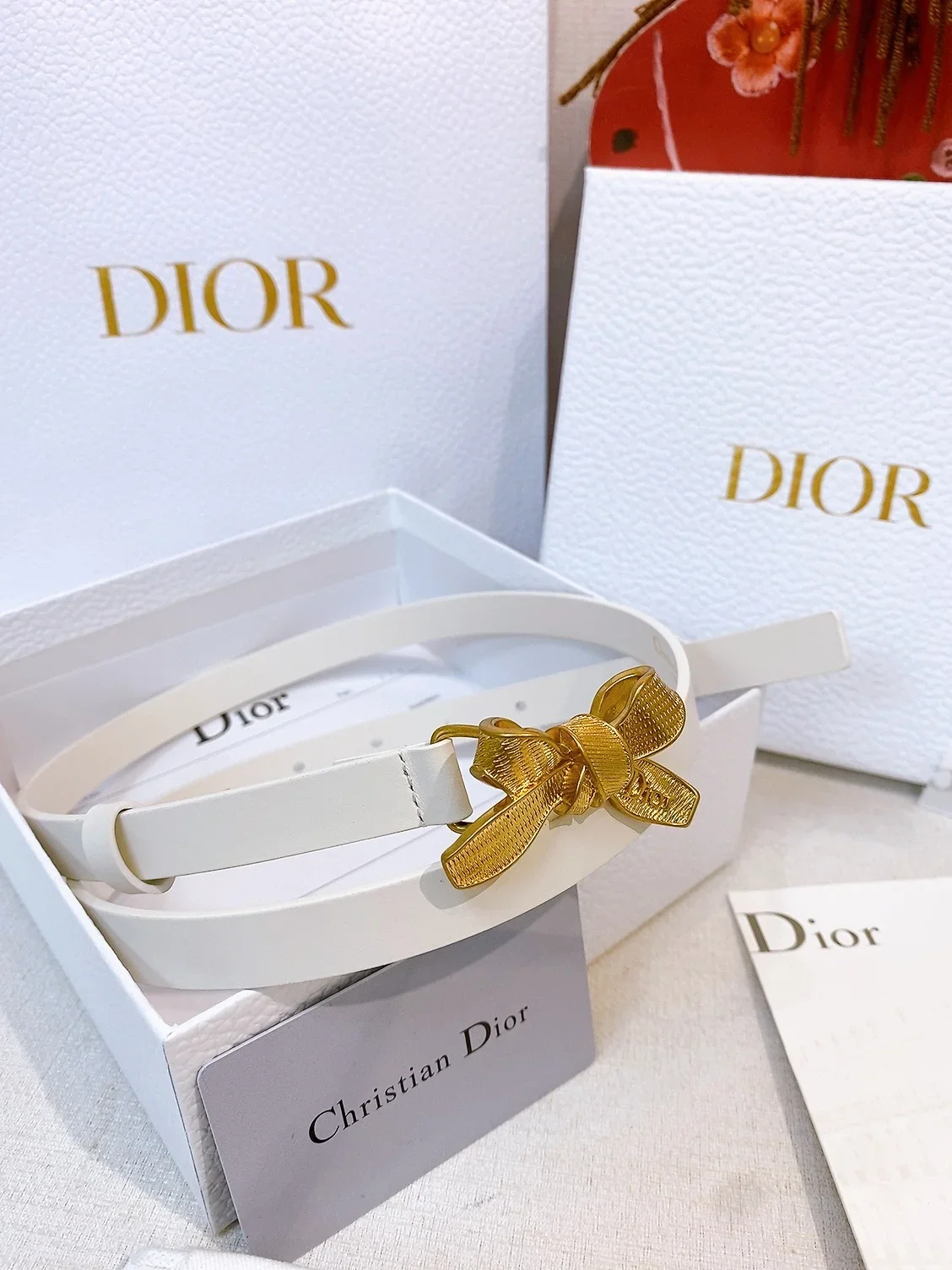 Alternative view of DIOR Belts Smooth Calfskin (White) 1.5cm Width 160202607050253