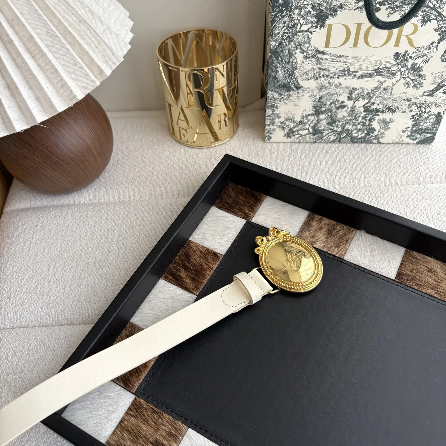 DIOR Belts Smooth Calfskin (White) 2.5cm Width 170202607050252
