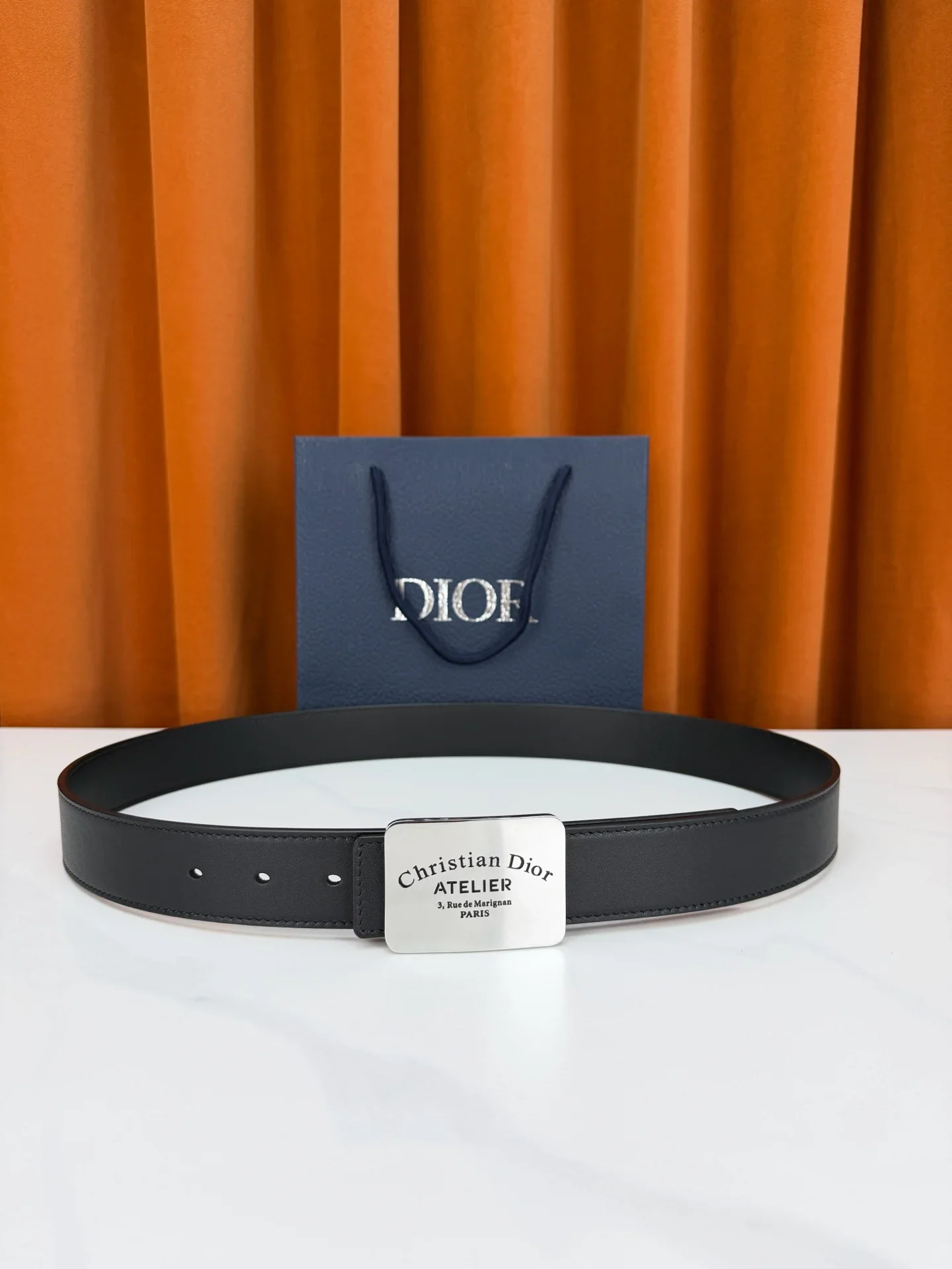 DIOR Belts Smooth Leather (Black) 3.5cm Width 160202607050236