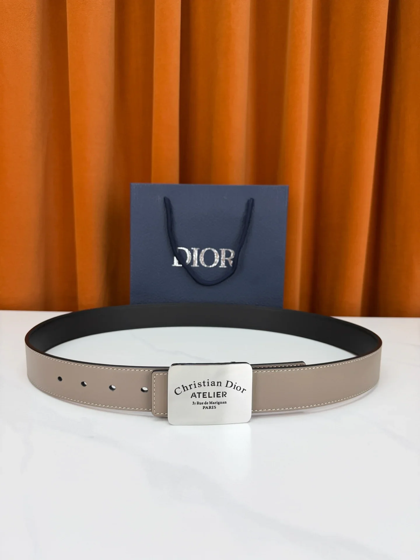 DIOR Belts Smooth Leather (Taupe) 3.5cm Width 160202607050250
