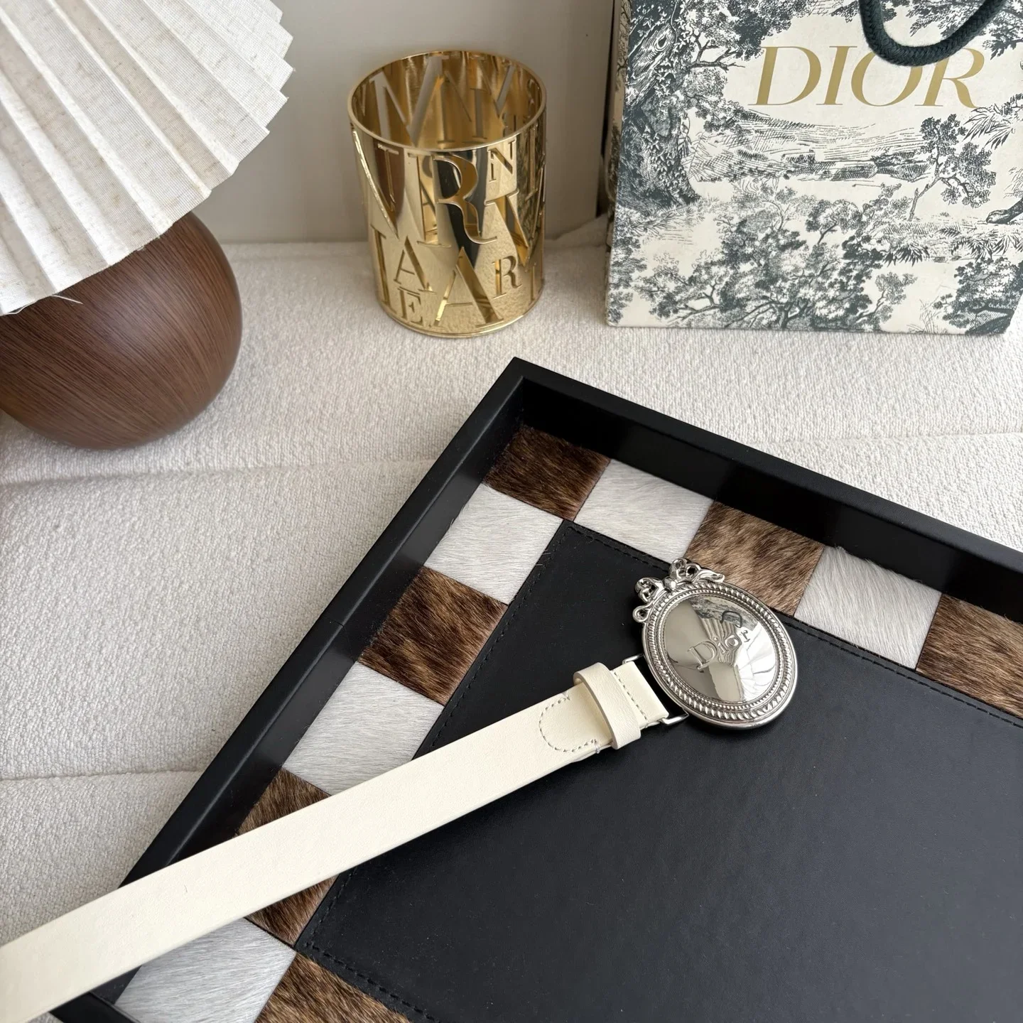 DIOR Belts Smooth Leather (White) 2.5cm Width 170202607050255