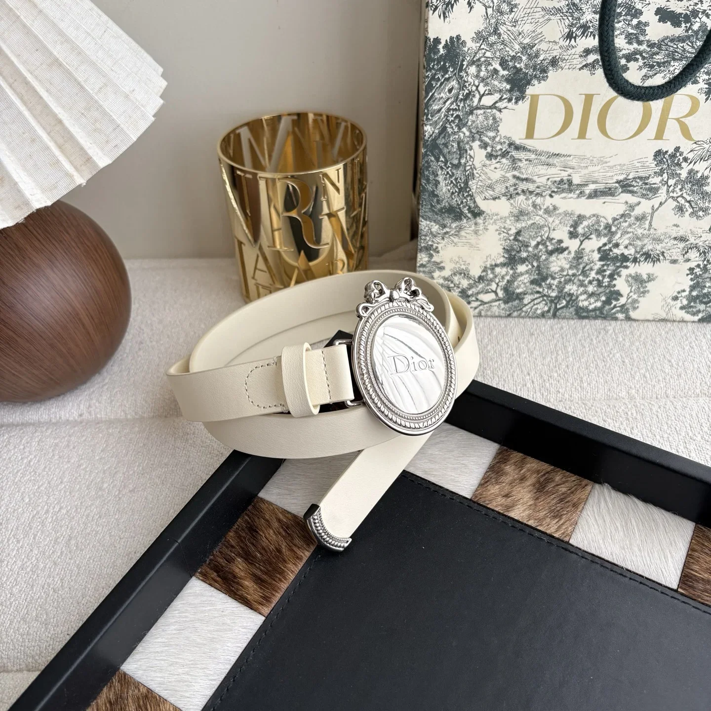 Alternative view of DIOR Belts Smooth Leather (White) 2.5cm Width 170202607050255