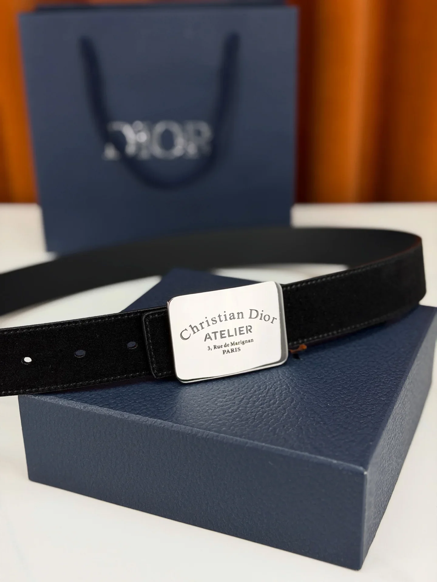 Alternative view of DIOR Belts Suede Leather (Black) 3.5cm Width 170202607050261