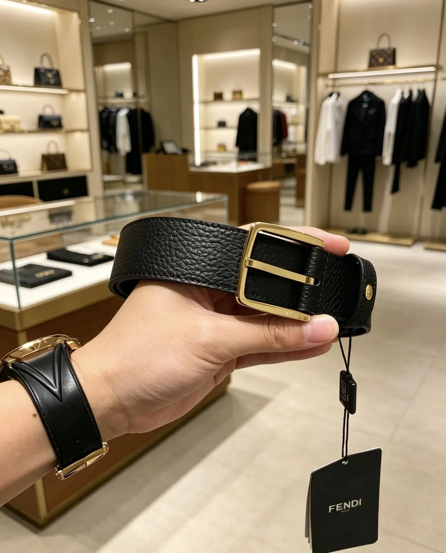 FENDI Belts Calf Leather 35mm Width 180202607050278
