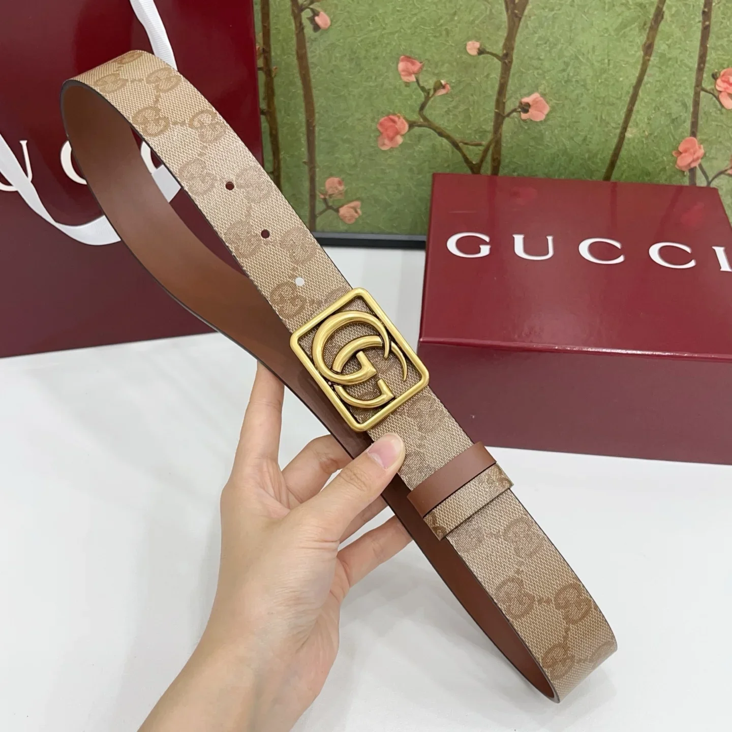 Alternative view of GUCCI Belts Canvas Leather 160202607050347