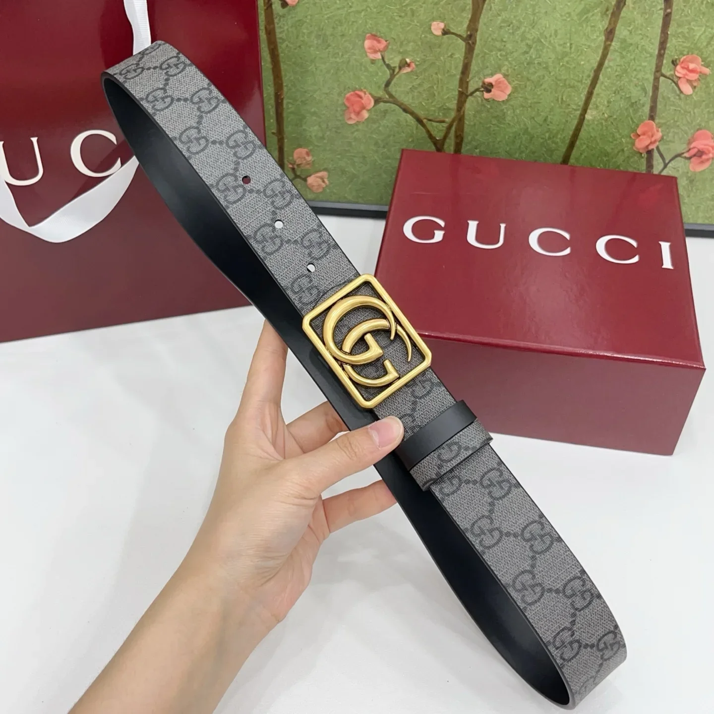 Alternative view of GUCCI Belts Canvas Leather 160202607050350