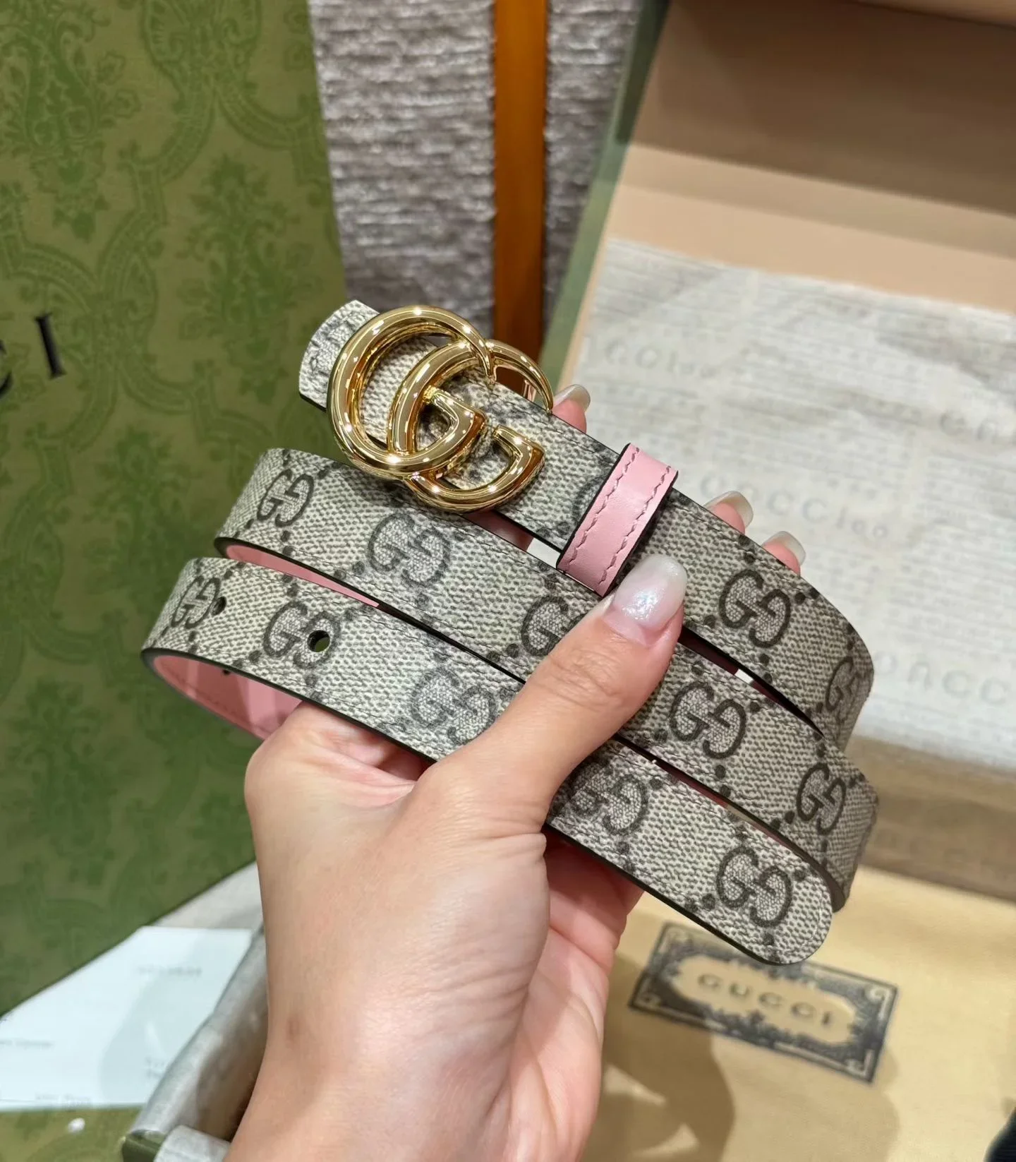 Alternative view of GUCCI Belts Canvas Leather 2.0cm Width 160202607050342