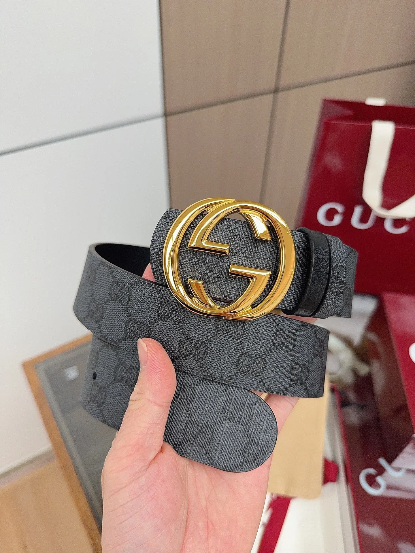 GUCCI Belts GG Canvas, Leather 4cm Width 160202607050355