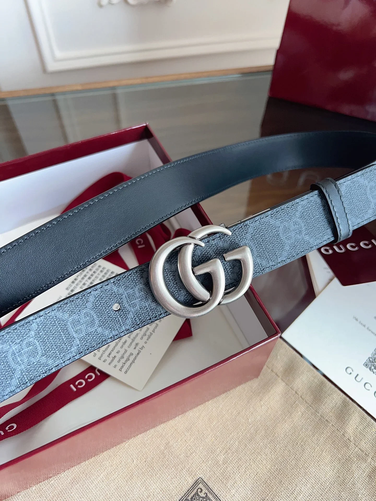 Alternative view of GUCCI Belts PVC & Calfskin 3.0cm Width 160202607050352