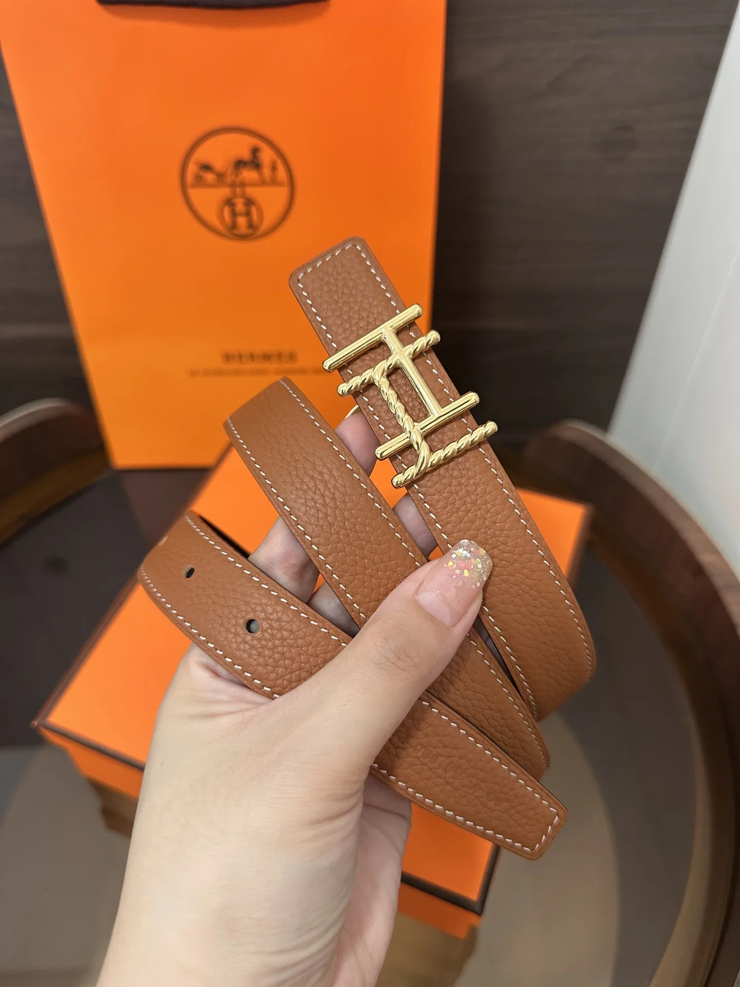 HERMES Belts Calf Leather 160202607050837 - Image 2