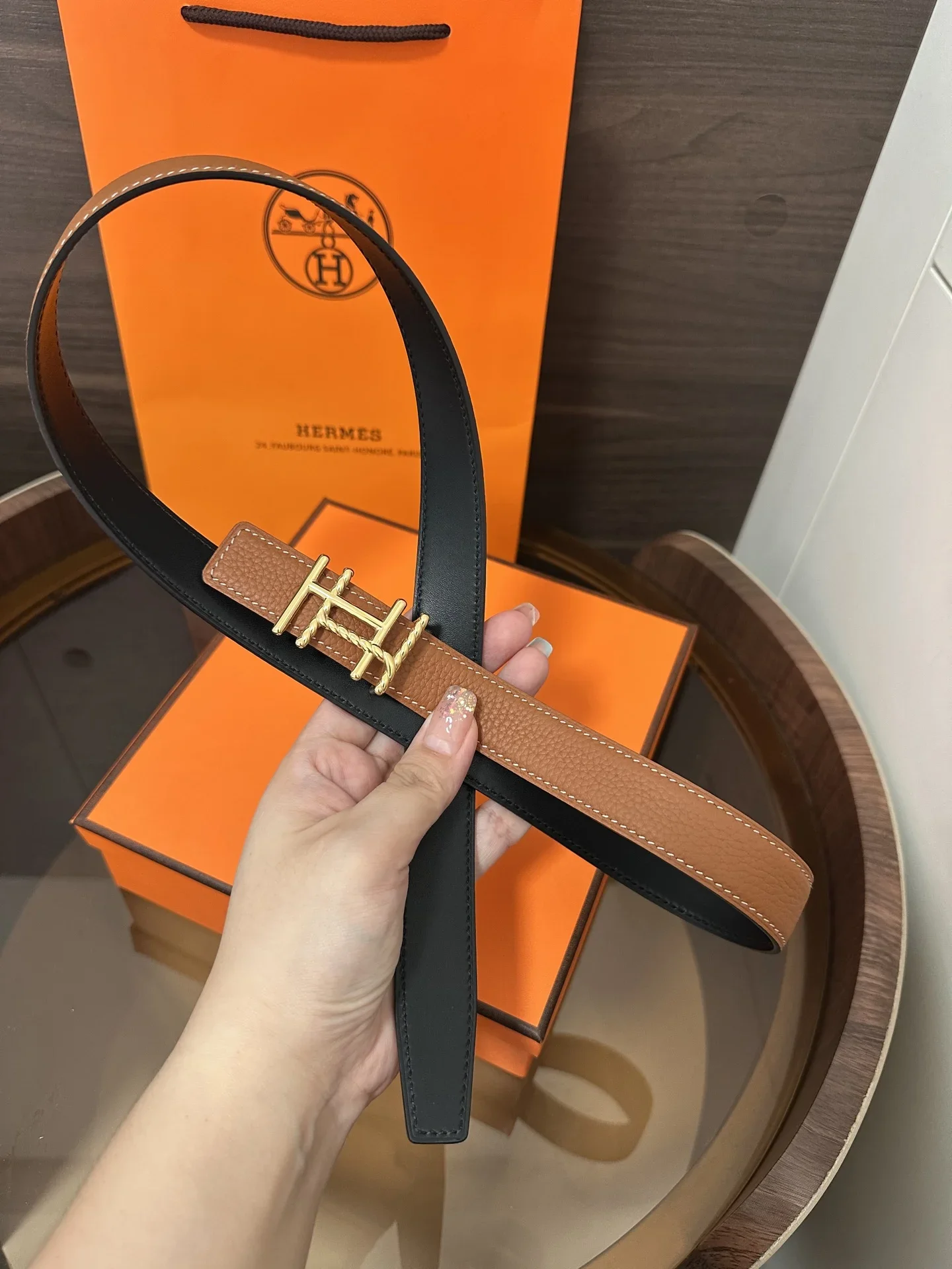 HERMES Belts Calf Leather 160202607050837 - Image 3