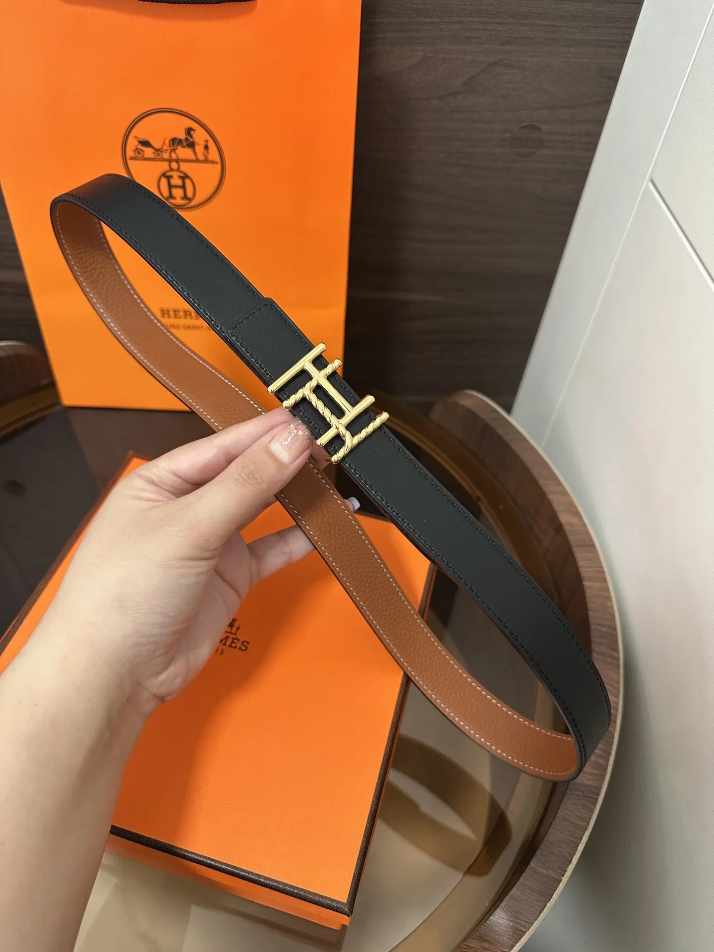 HERMES Belts Calf Leather 160202607050837 - Image 4