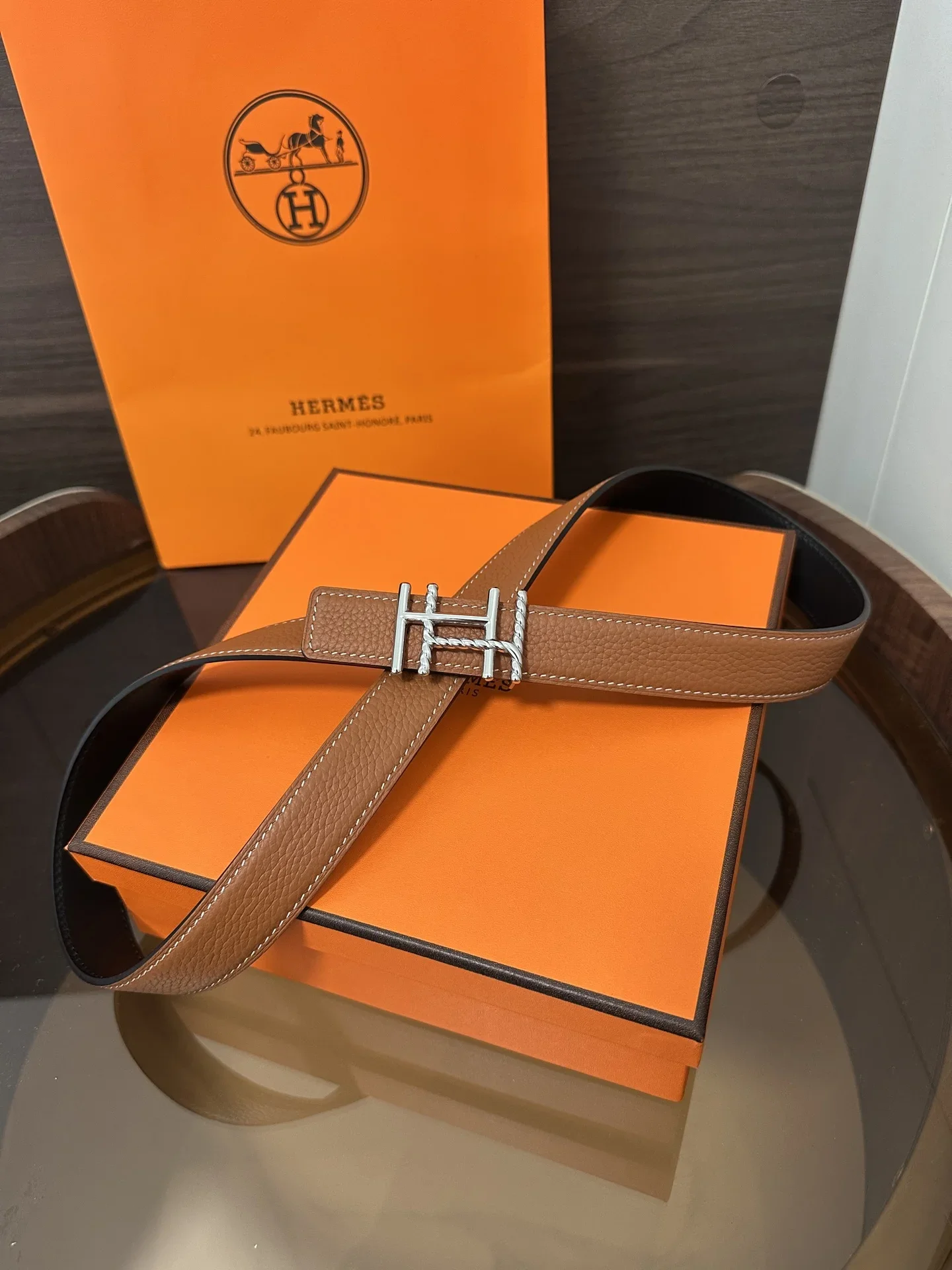 HERMES Belts Calf Leather 160202607050837 - Image 5