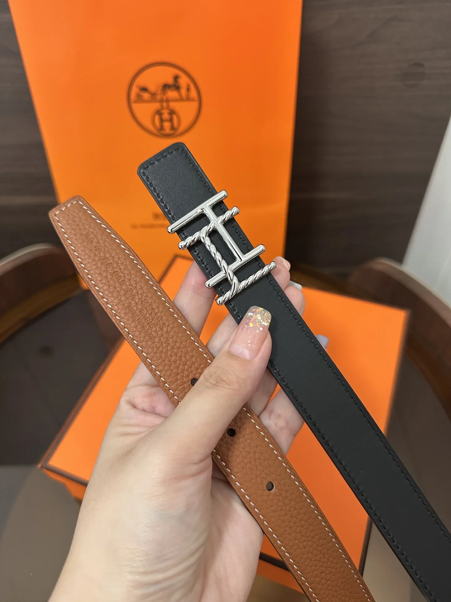 HERMES Belts Calf Leather 160202607050837 - Image 6