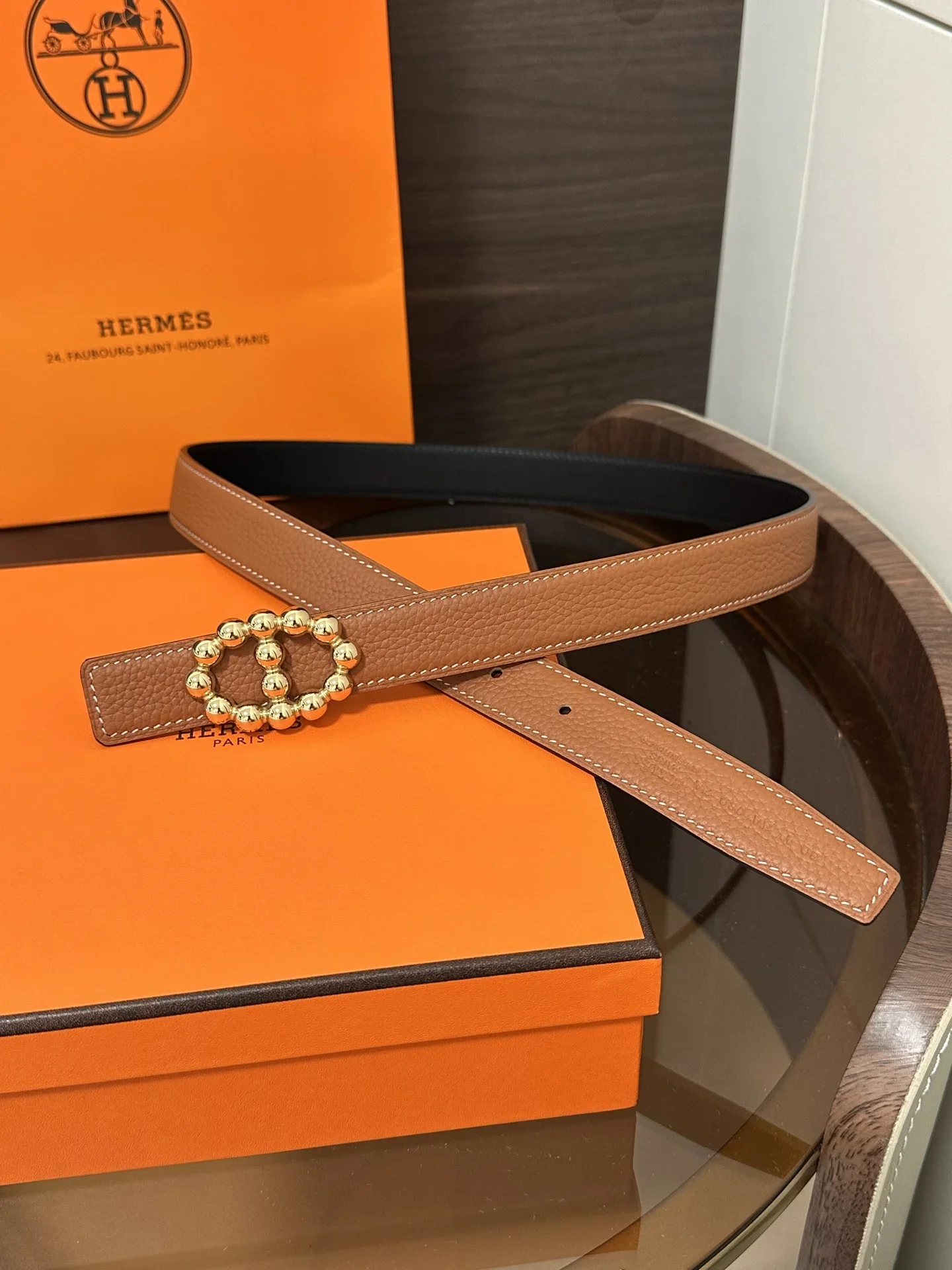 HERMES Belts Calfskin Leather 160202607050444
