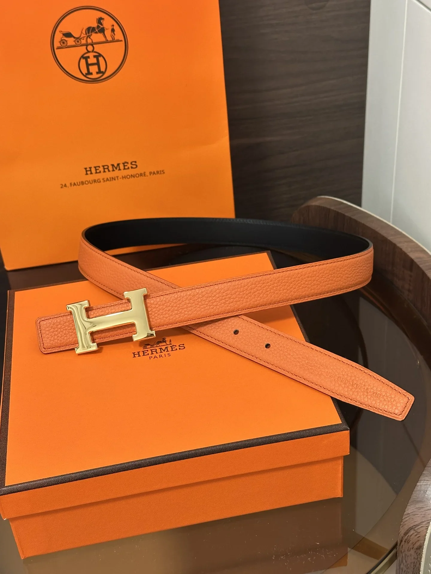 HERMES Belts Calfskin Leather 160202607050448
