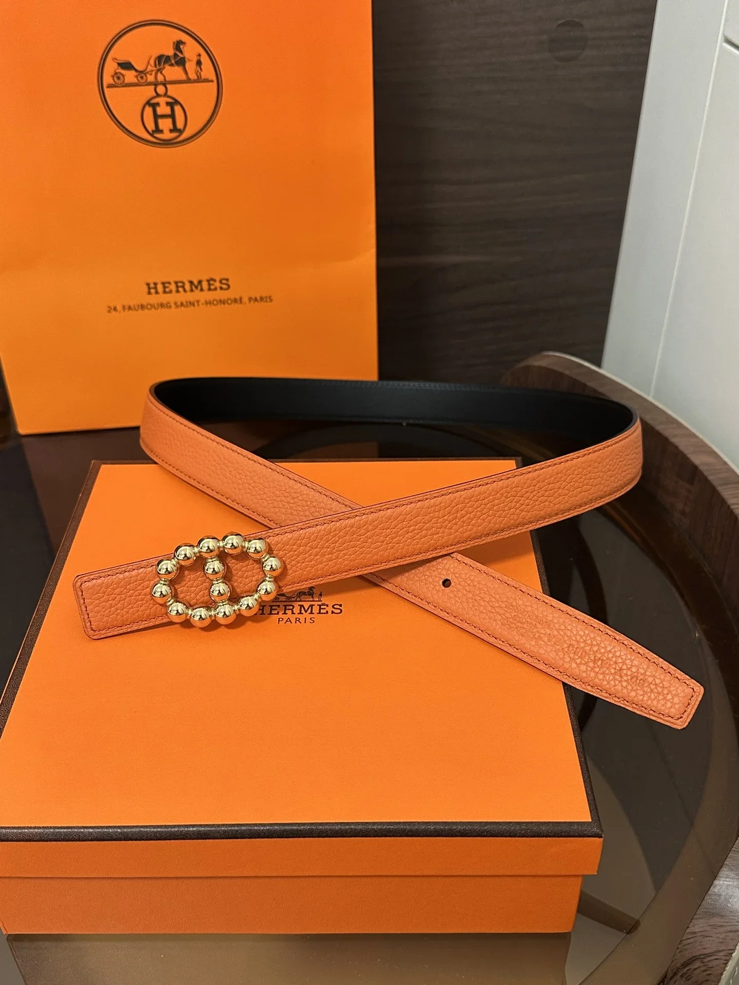 HERMES Belts Calfskin Leather 160202607050449