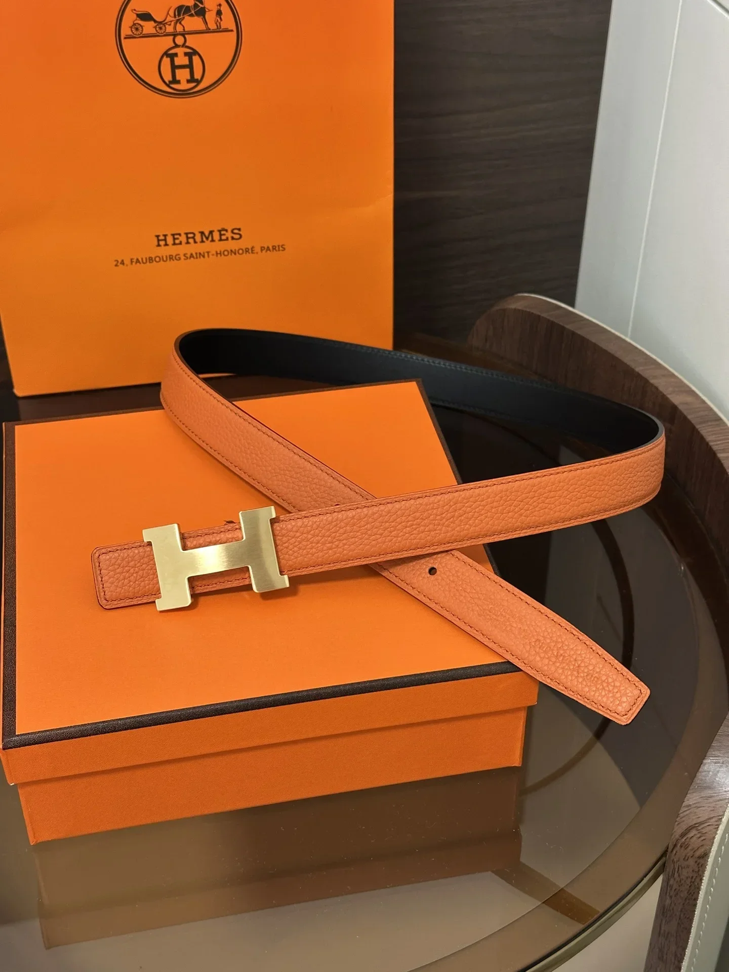 HERMES Belts Calfskin Leather 160202607050452