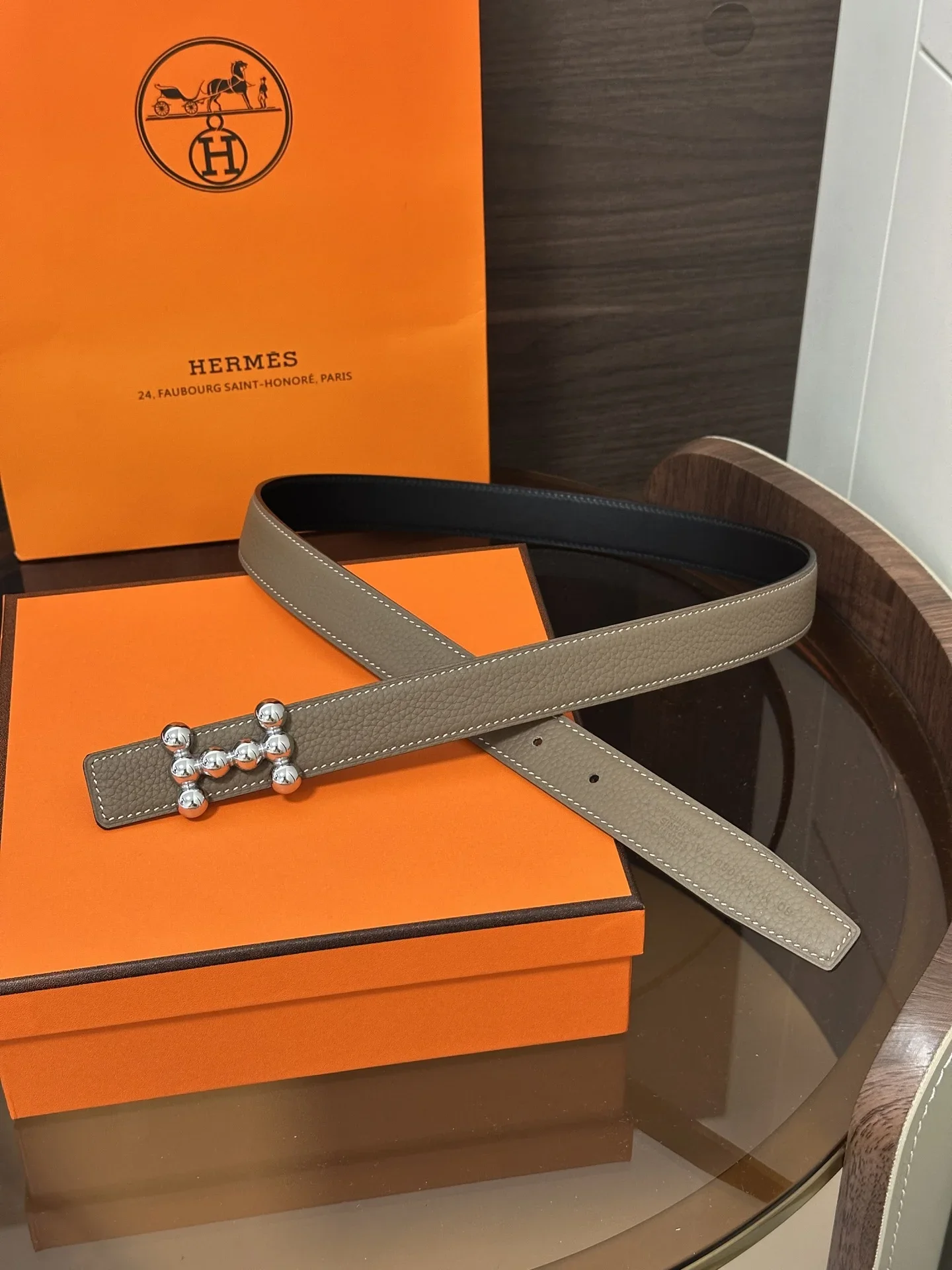 HERMES Belts Calfskin Leather 160202607050453