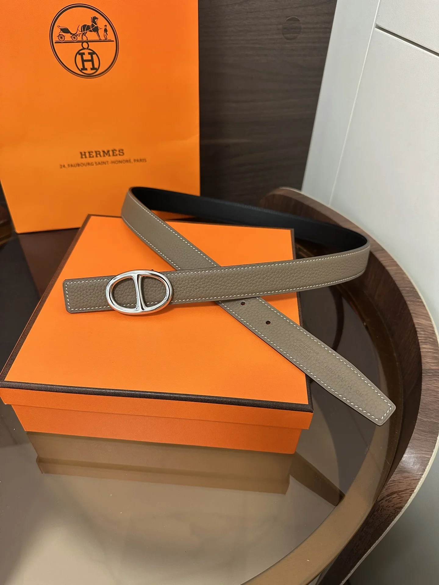 HERMES Belts Calfskin Leather 160202607050454