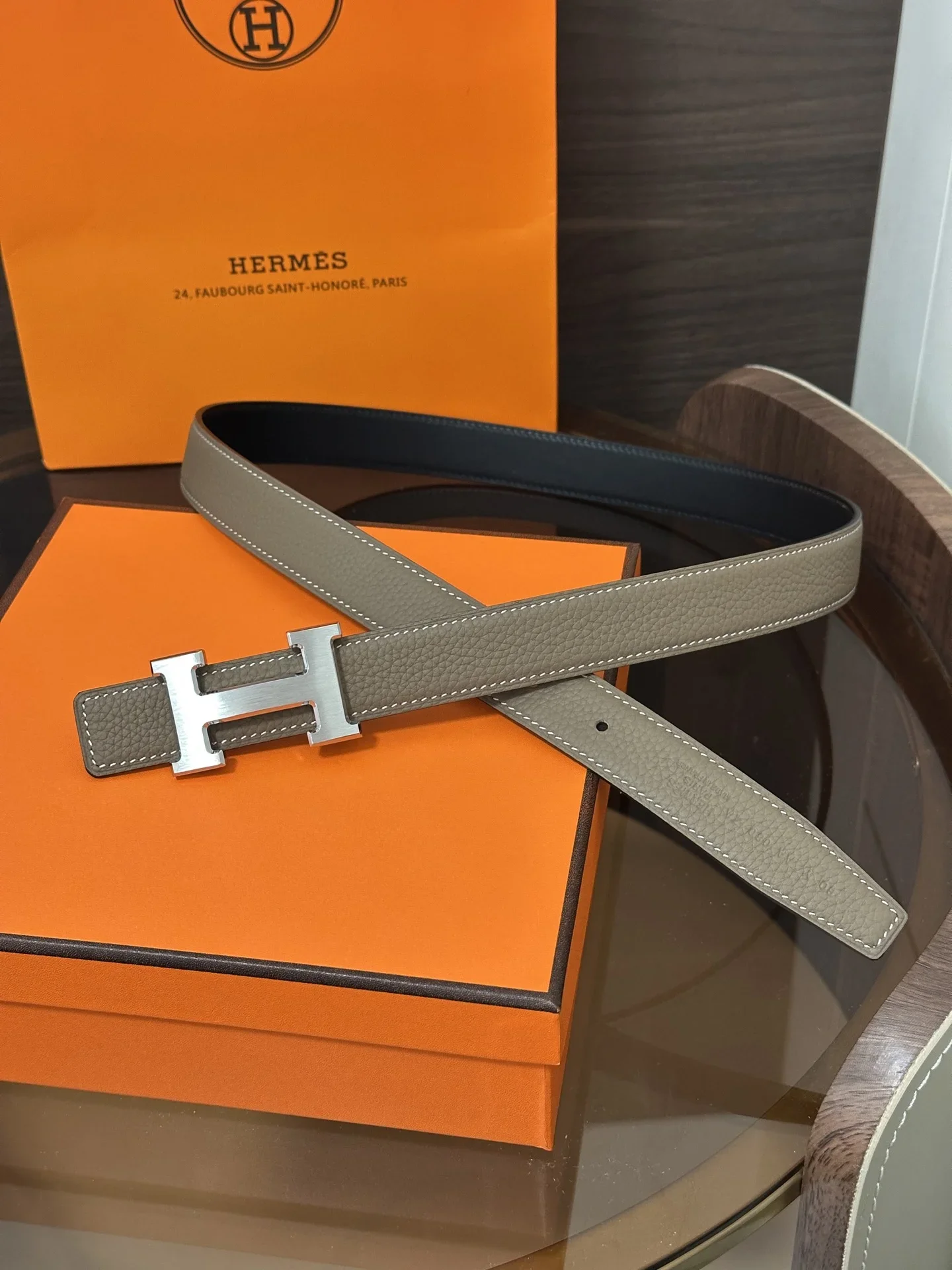 HERMES Belts Calfskin Leather 160202607050456