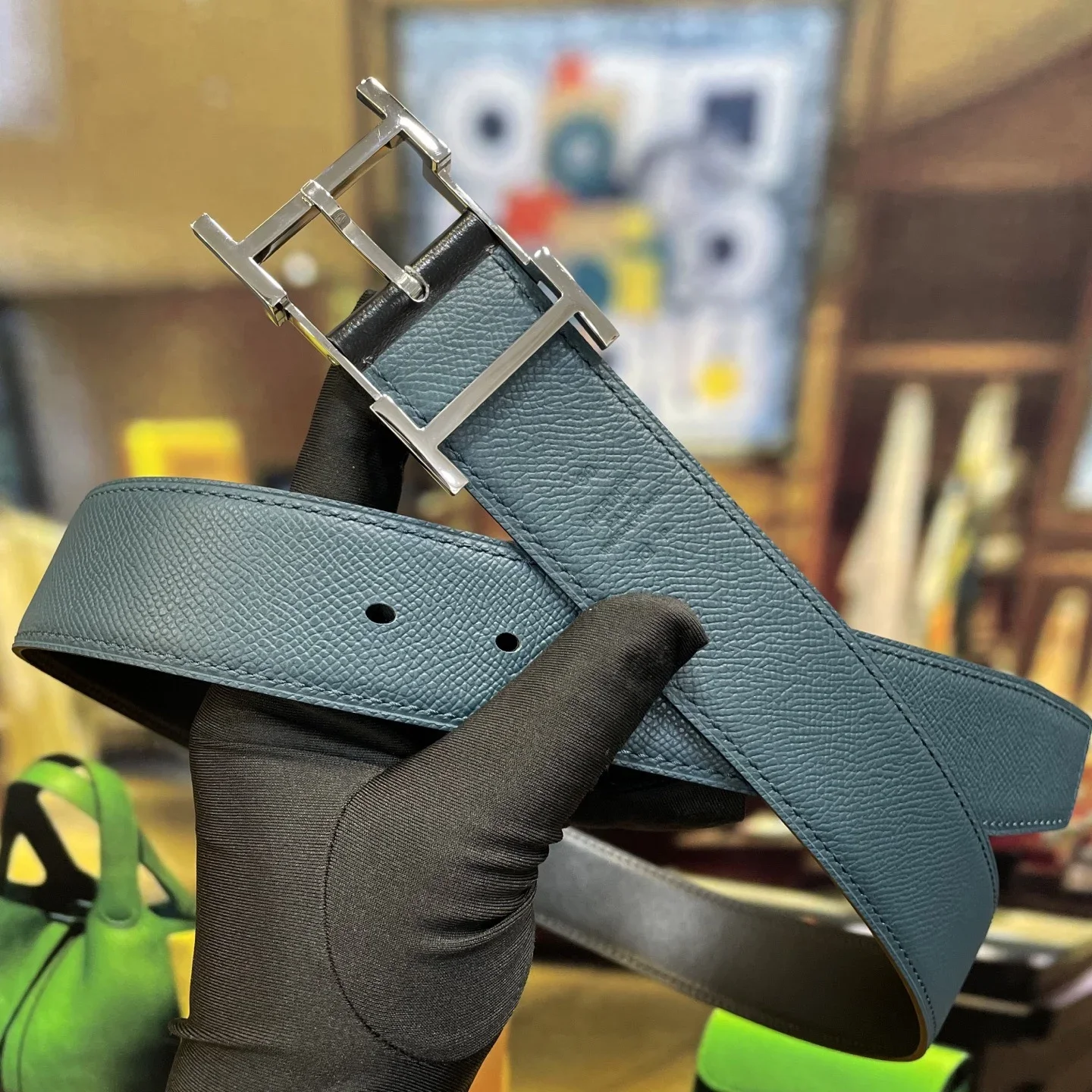 Alternative view of HERMES Belts Calfskin Leather 38mm Width 220202607050396