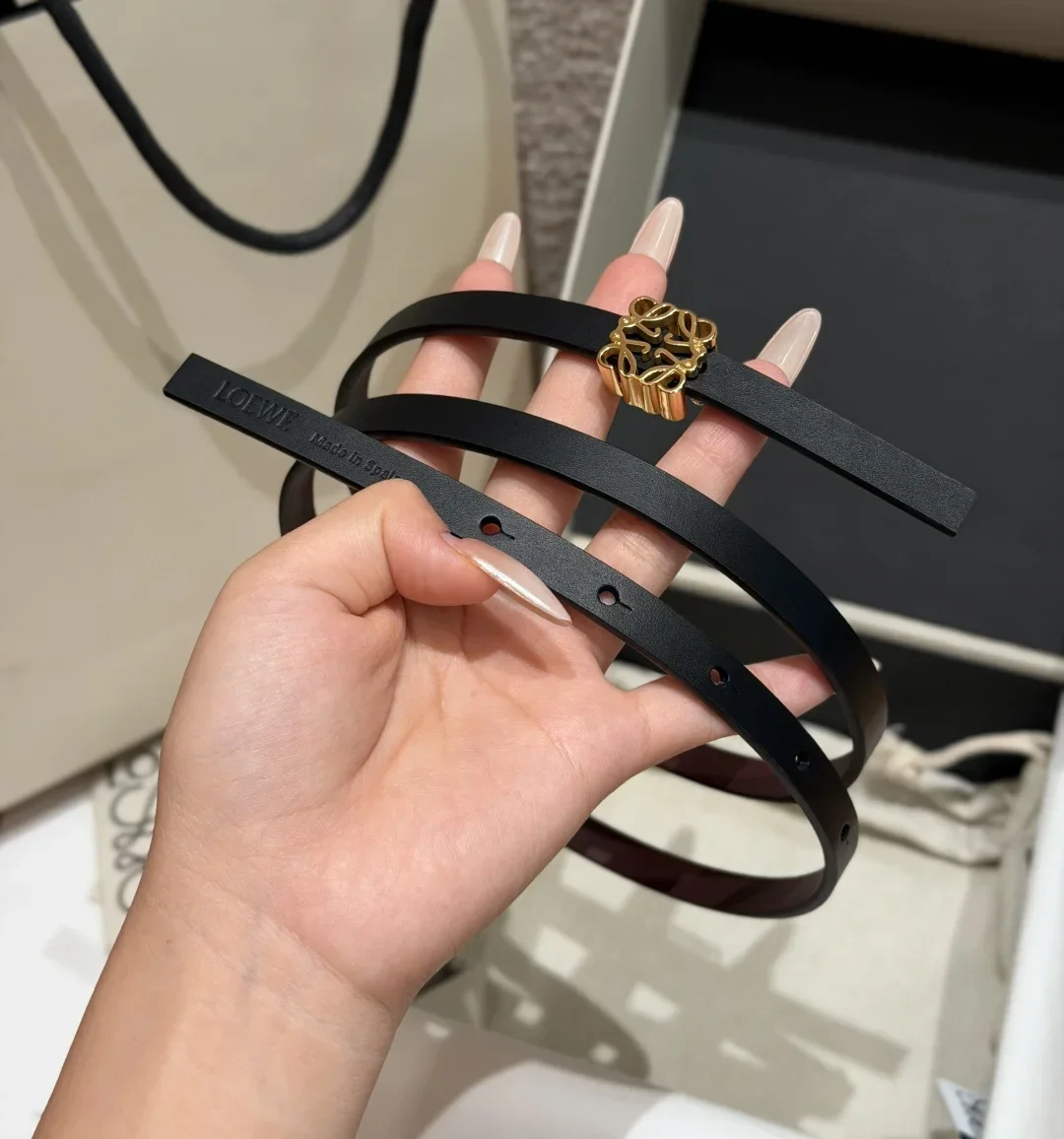 Alternative view of LOEWE Belts Calfskin 1.0cm Width 160202607050485