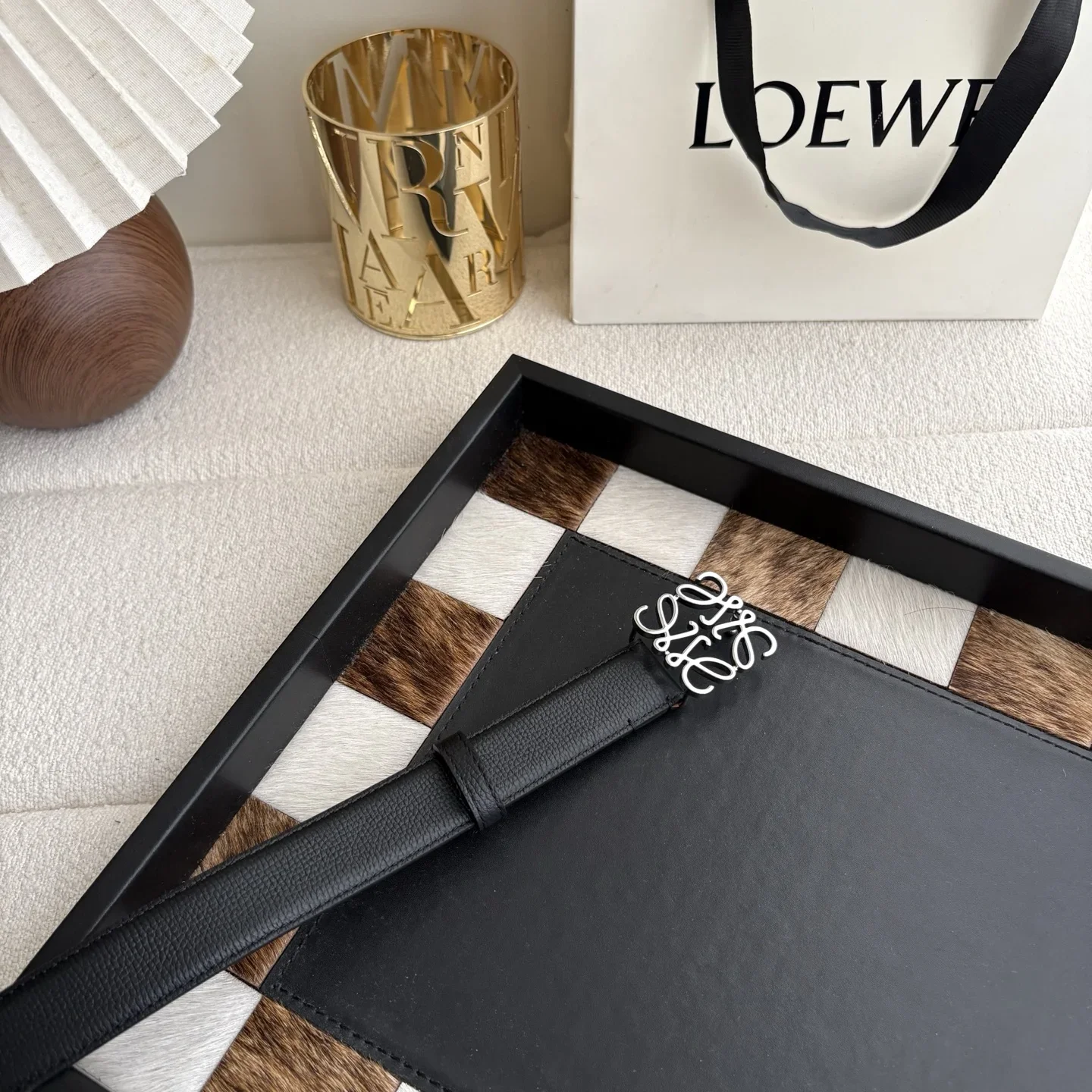 LOEWE Belts Calfskin Leather 2.8cm Width 160202607050476
