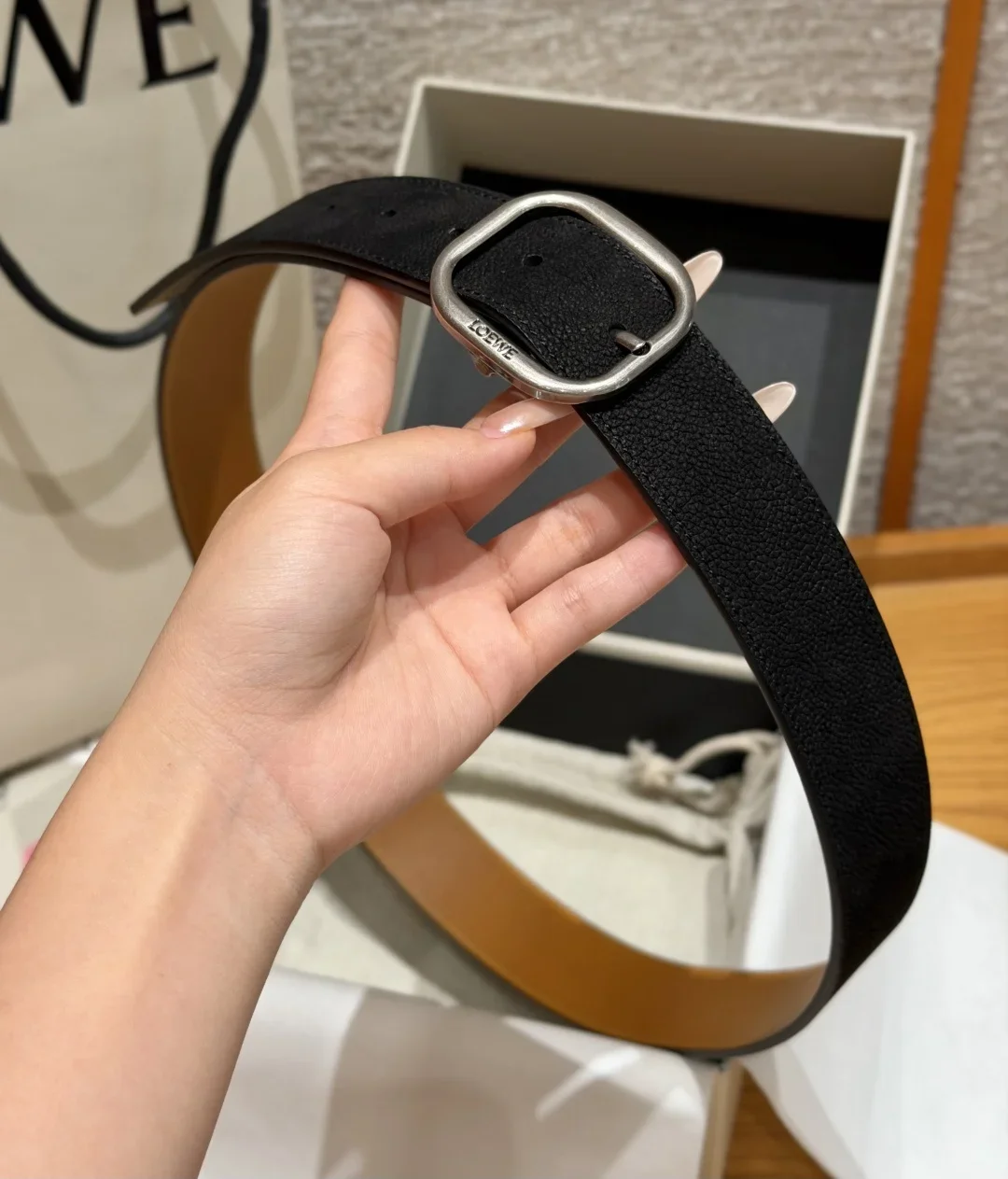 LOEWE Belts Nubuck Calfskin 3.5cm Width 180202607050824 - Image 3